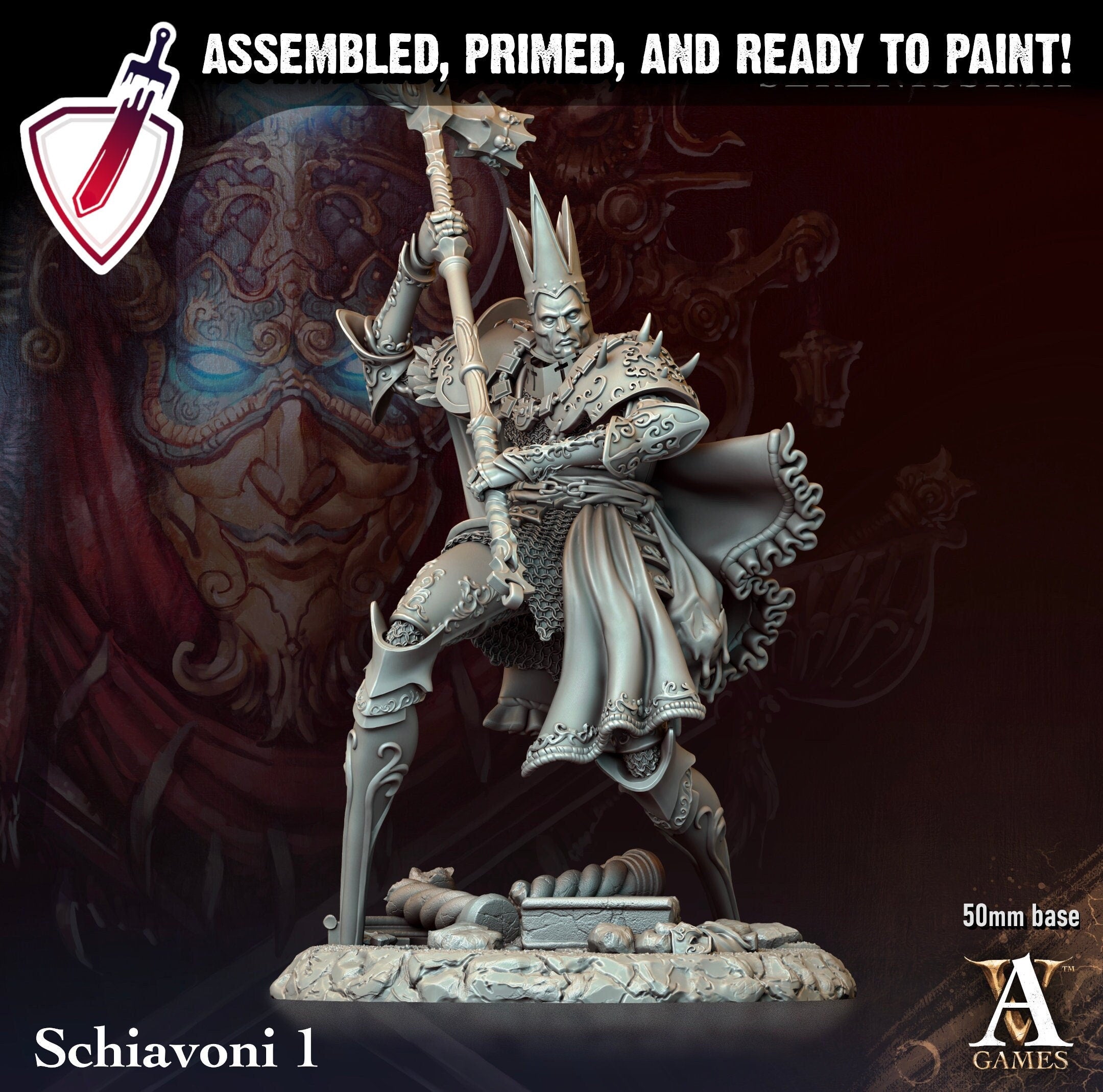 Schiavoni | Miniatures by Archvillain Games | Resin Mini for Tabletop Gaming, D&D, Pathfinder, and Painting | Assembled and Primed - Brush and Battle