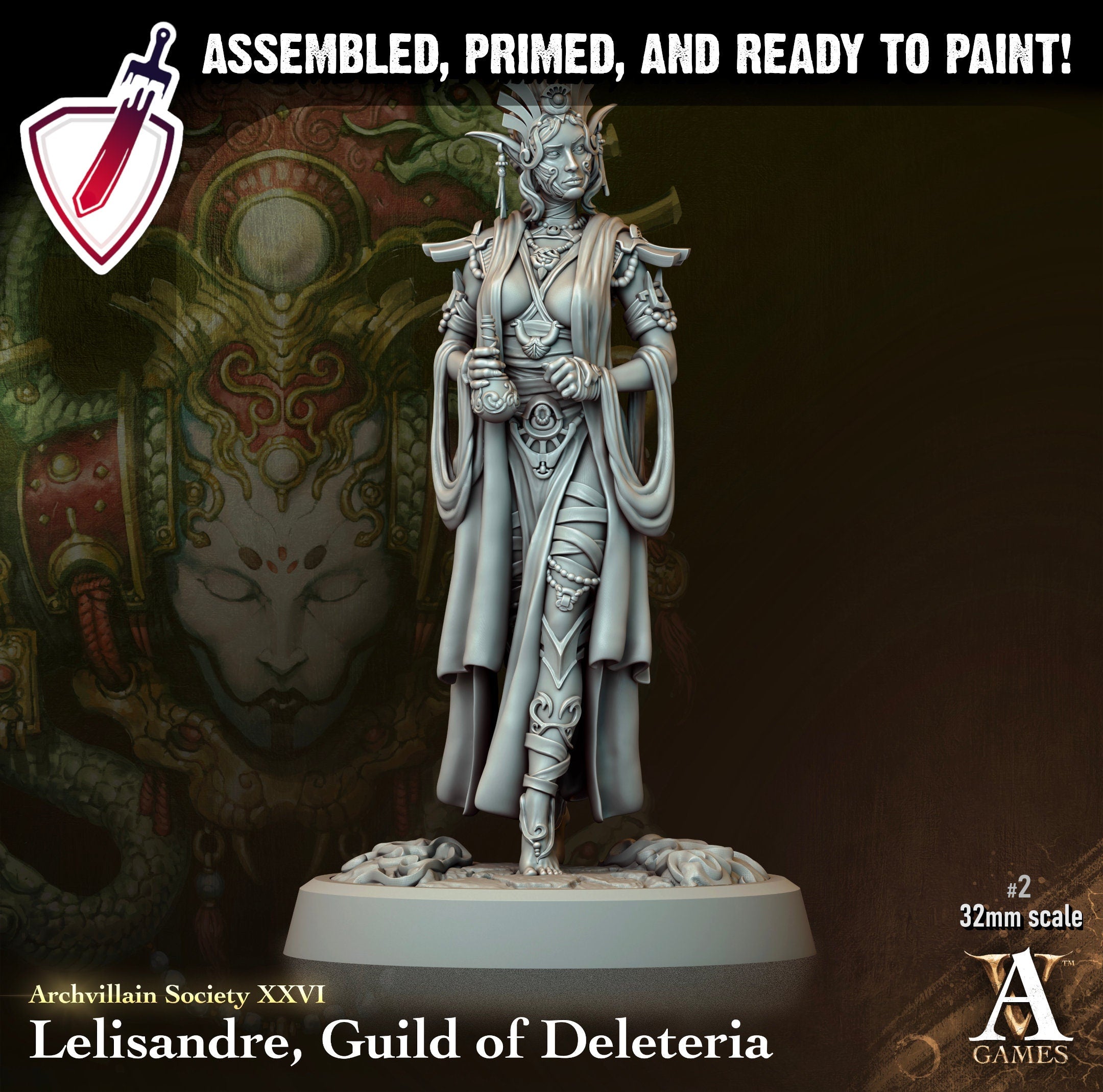 Heroes Vol. XXVI | Miniatures by Archvillain Games | Resin mini for tabletop gaming, D&D, Pathfinder, painting | Assembled and Primed - Brush and Battle