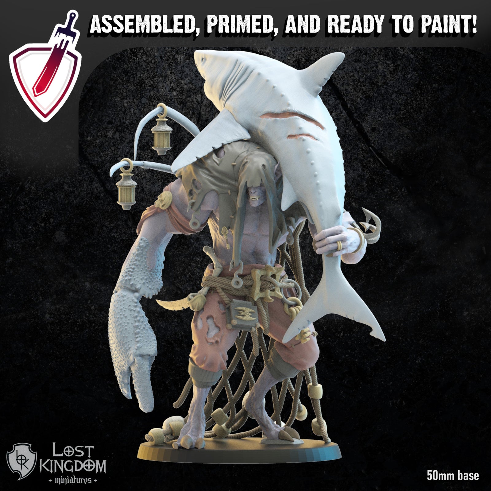 Eldritch, Vycanthrope Hero | Miniature by Lost Kingdom | For Tabletop Gaming, D&D, Pathfinder, Wargames, and Painting | Assembled and Primed - Brush and Battle