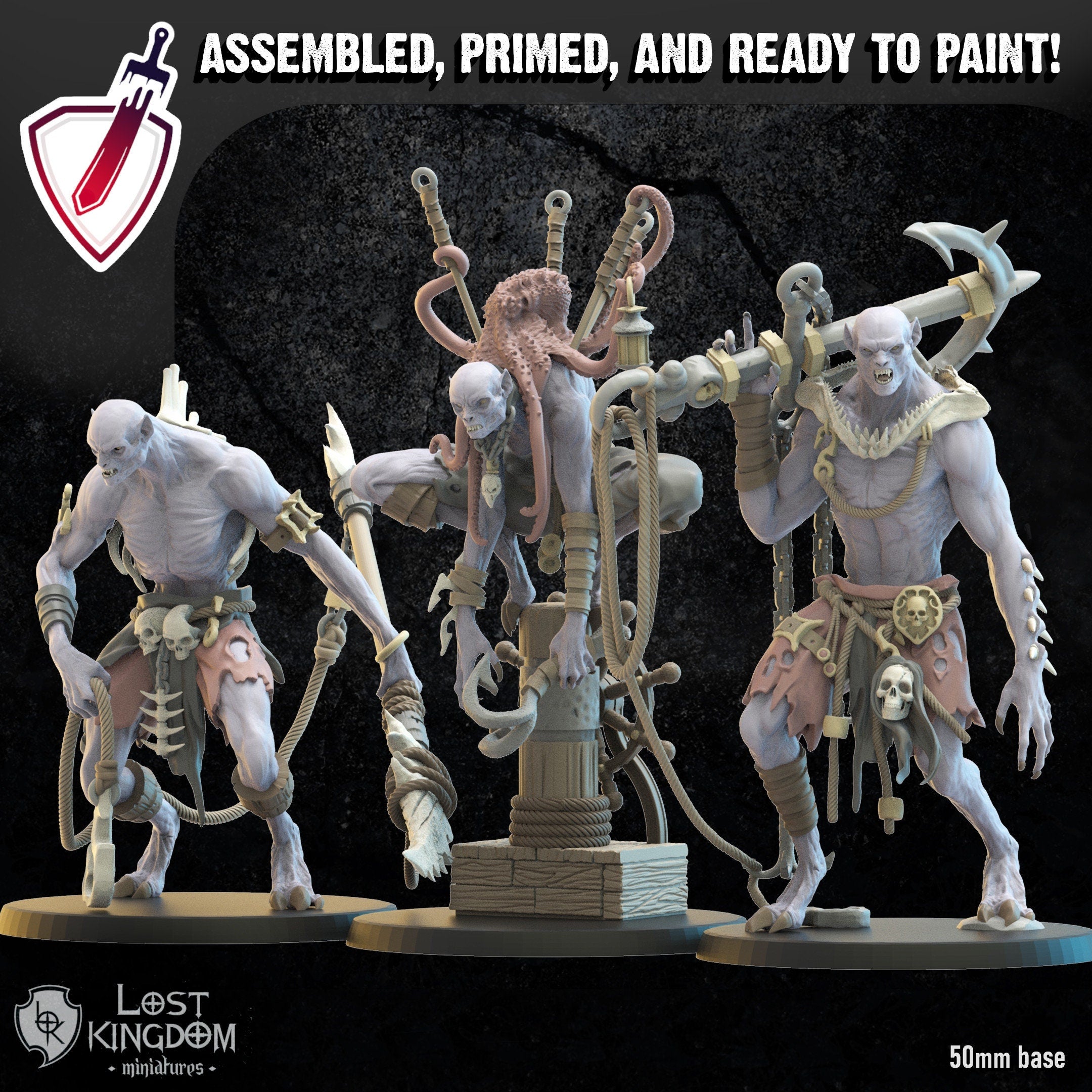 Vycanthropes Looters | Miniatures by Lost Kingdom | Resin Mini For Tabletop Gaming, D&D, Pathfinder, Wargames, Painting | Assembled + Primed - Brush and Battle