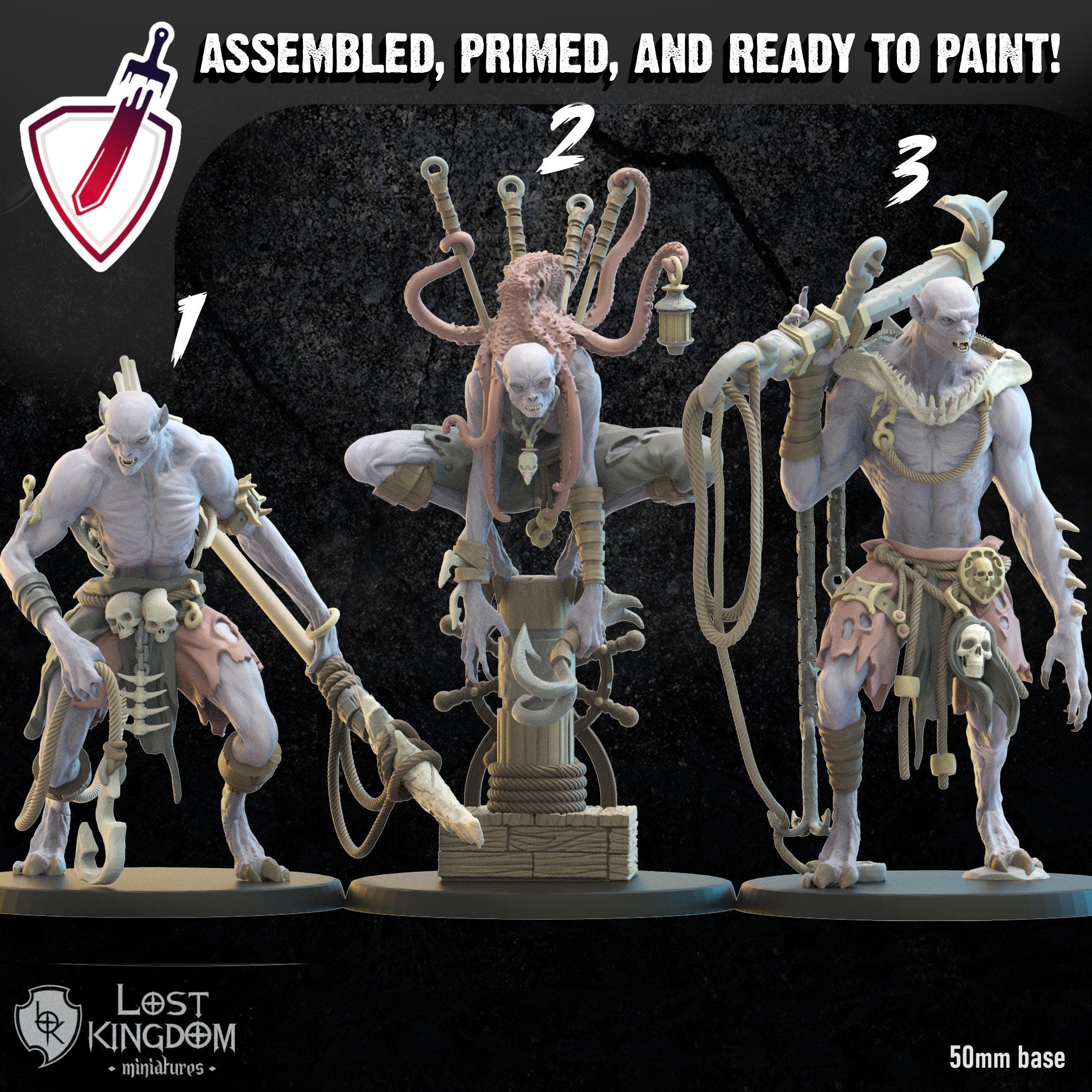 Vycanthropes Looters | Miniatures by Lost Kingdom | Resin Mini For Tabletop Gaming, D&D, Pathfinder, Wargames, Painting | Assembled + Primed - Brush and Battle