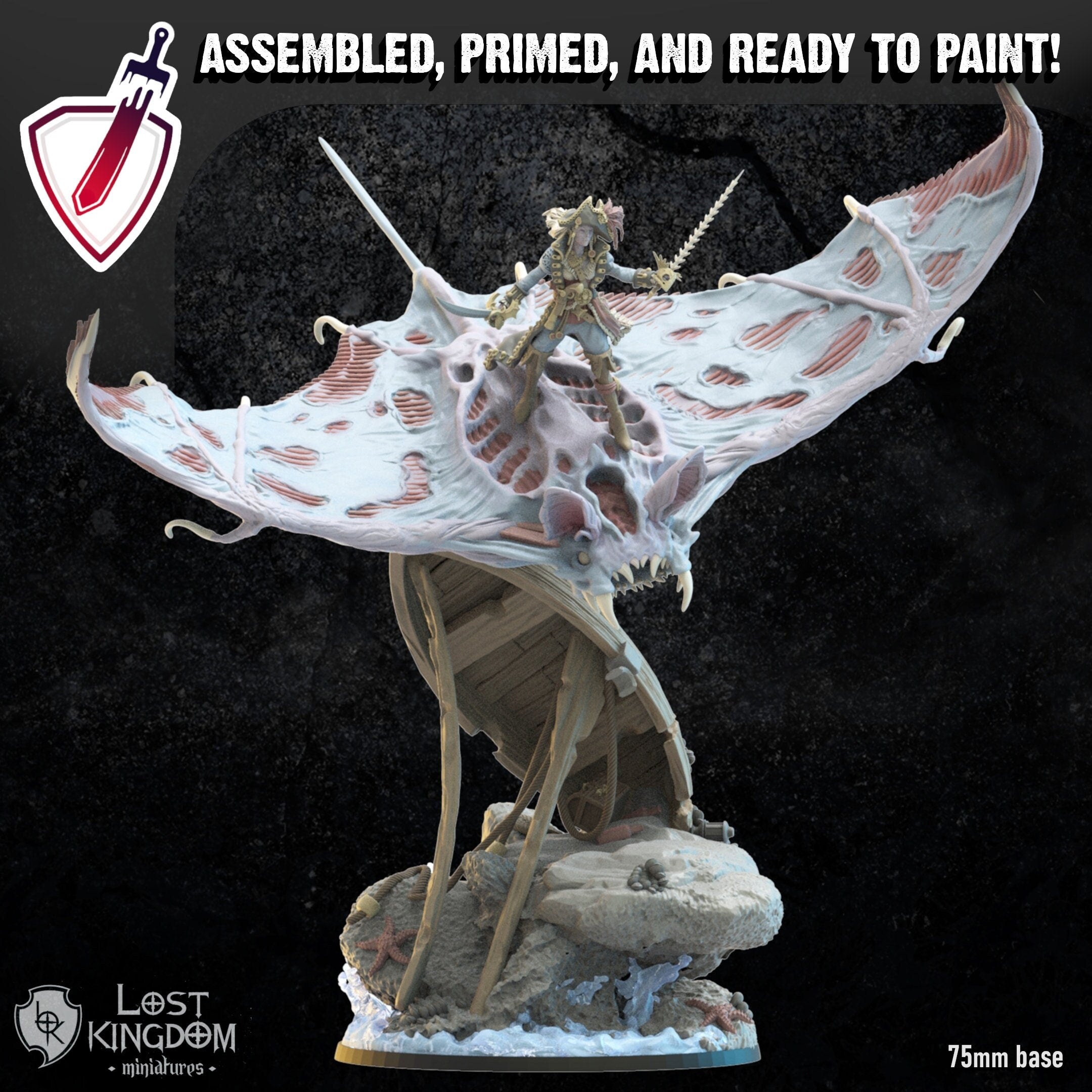 Elnora | (Massive) Miniature by Lost Kingdom | Resin Mini For Tabletop Gaming, D&D, Pathfinder, Wargames, Painting | Assembled and Primed - Brush and Battle