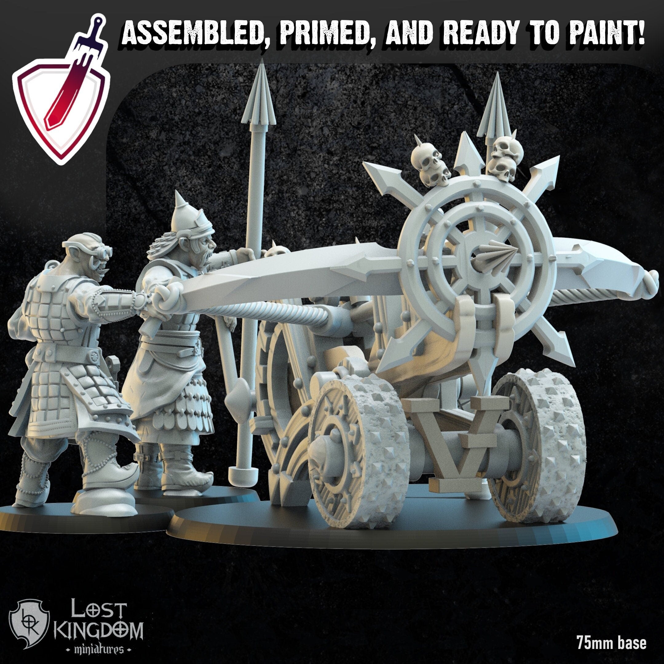 Mongobbo Balista | Miniature by Lost Kingdom | Resin Mini For Tabletop Gaming, D&D, Pathfinder, Wargames, Painting | Assembled and Primed - Brush and Battle