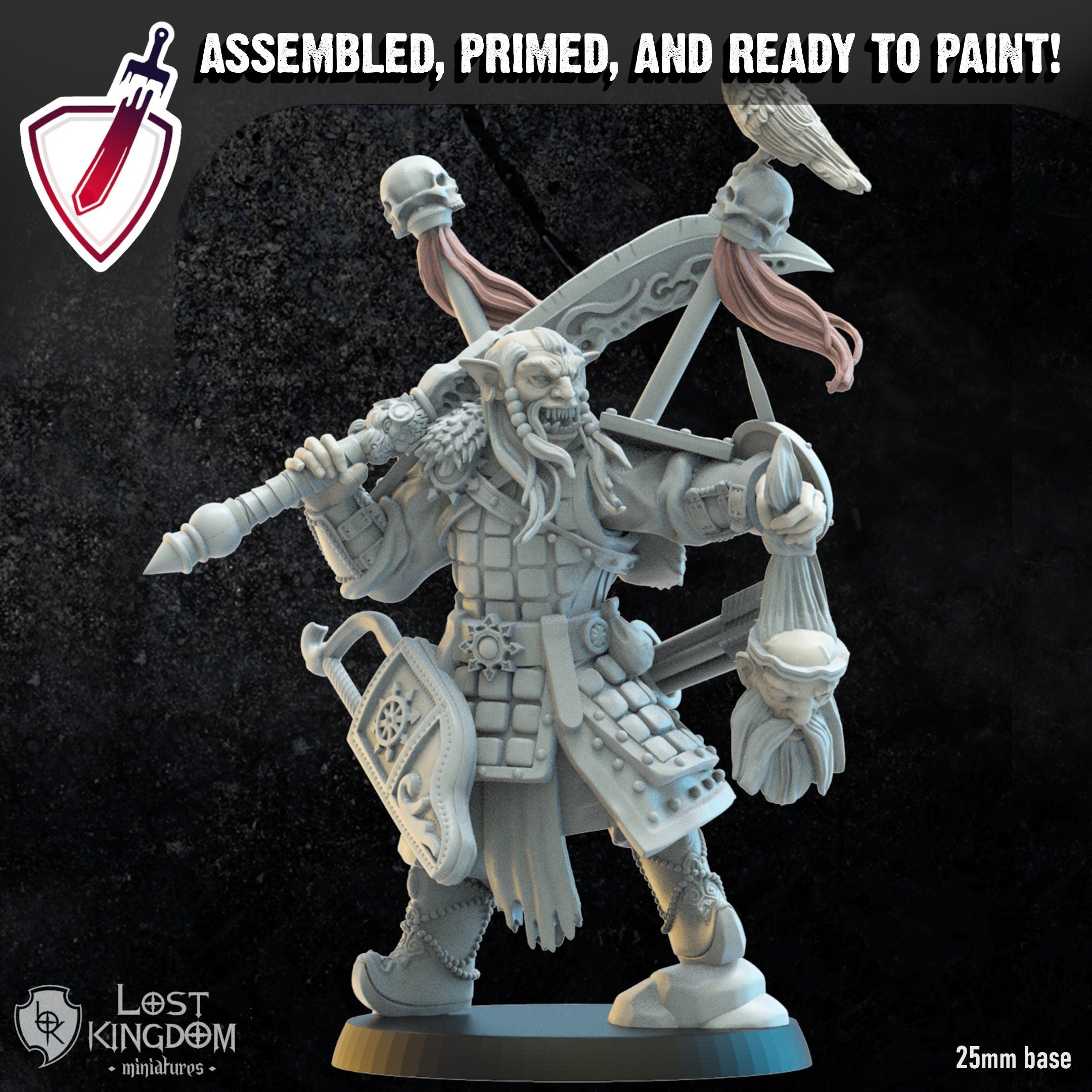 Commander Heroonfoot | Miniature by Lost Kingdom | Resin Mini For Tabletop Gaming, D&D, Pathfinder, Wargames, Painting | Assembled + Primed - Brush and Battle