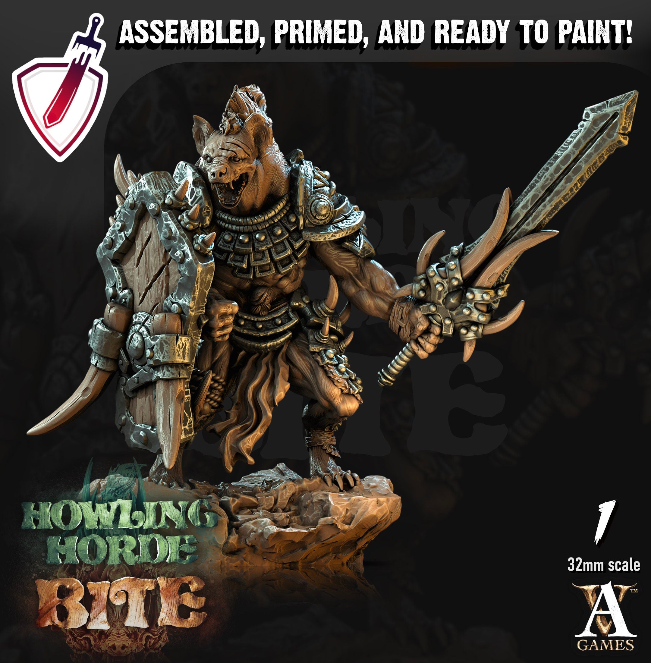 Gnoll Scouts | Miniatures by Archvillain Games | Resin Mini for Tabletop Gaming, D&D, Pathfinder, and Painting | Assembled and Primed - Brush and Battle