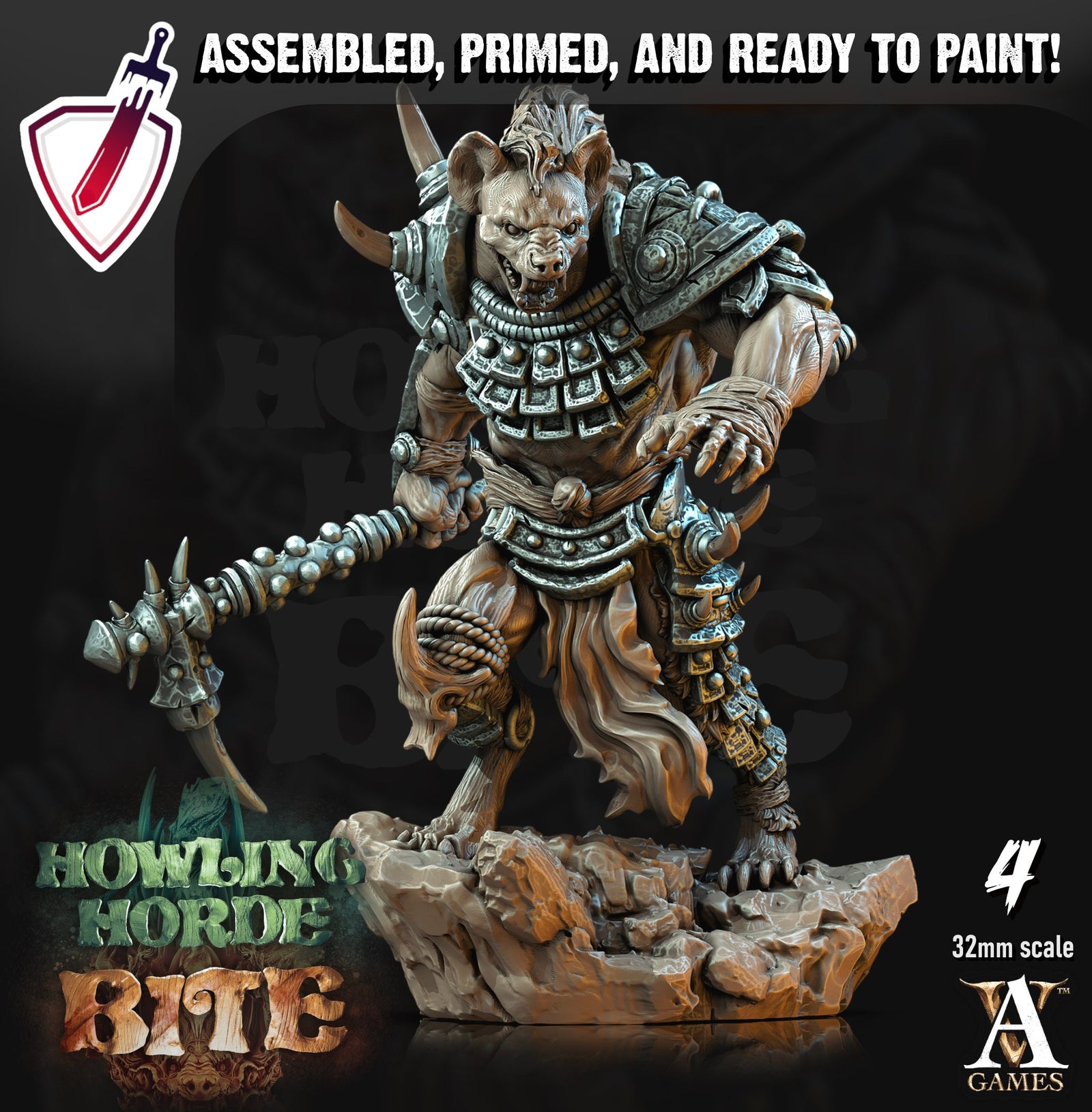 Gnoll Scouts | Miniatures by Archvillain Games | Resin Mini for Tabletop Gaming, D&D, Pathfinder, and Painting | Assembled and Primed - Brush and Battle
