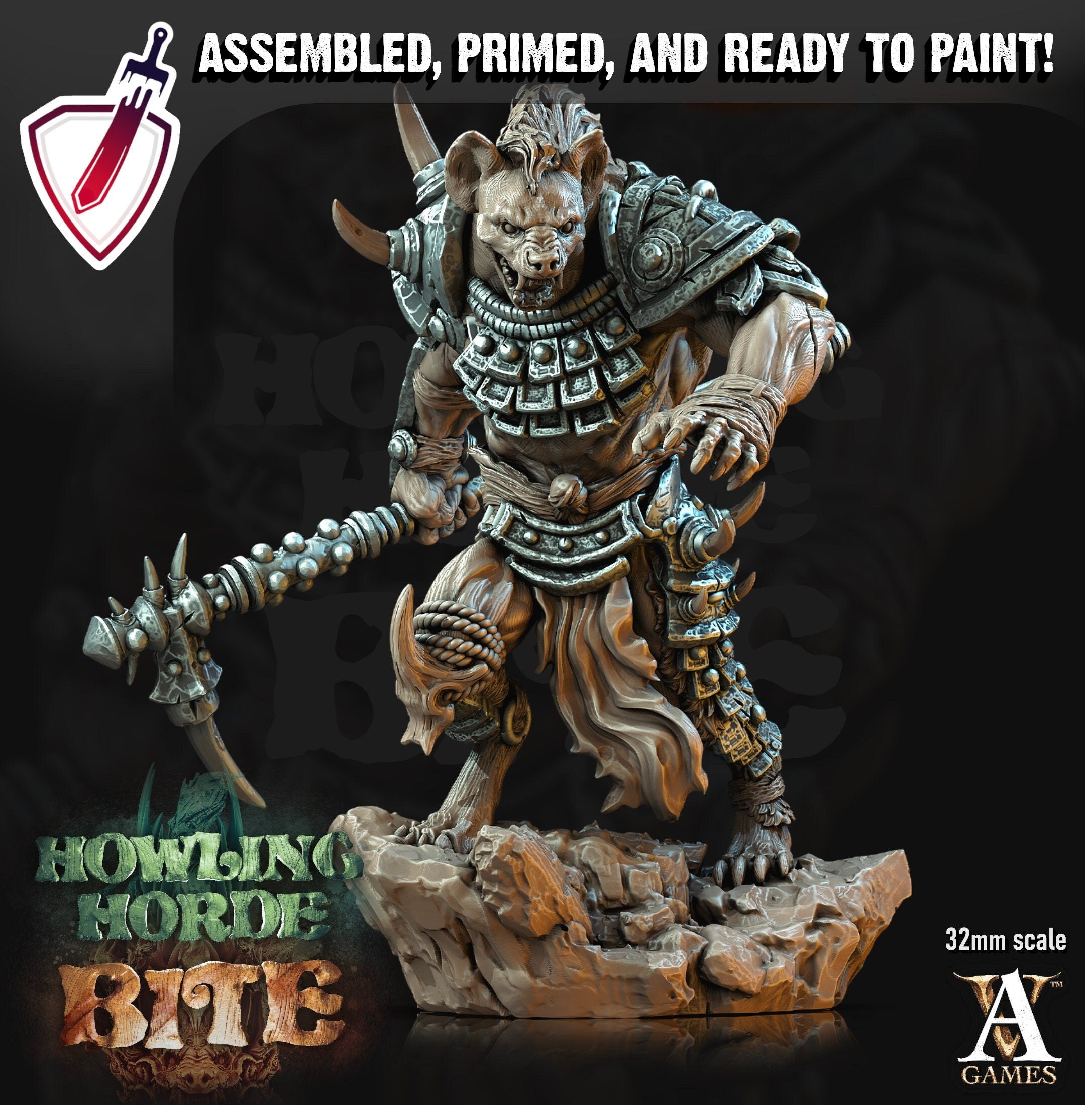 Gnoll Scouts | Miniatures by Archvillain Games | Resin Mini for Tabletop Gaming, D&D, Pathfinder, and Painting | Assembled and Primed - Brush and Battle