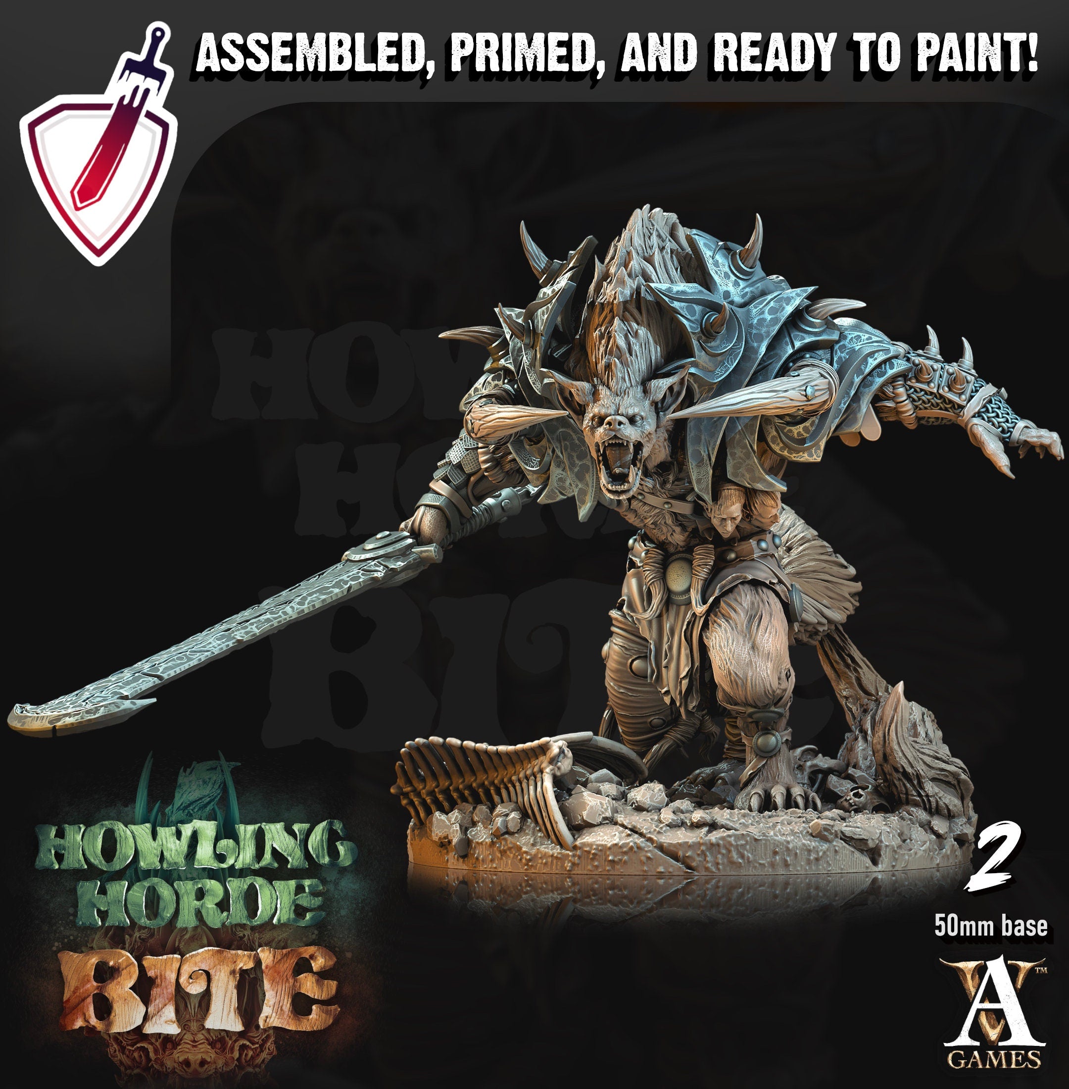 Gnoll Brutes | Miniatures by Archvillain Games | Resin Mini for Tabletop Gaming, D&D, Pathfinder, and Painting | Assembled and Primed - Brush and Battle