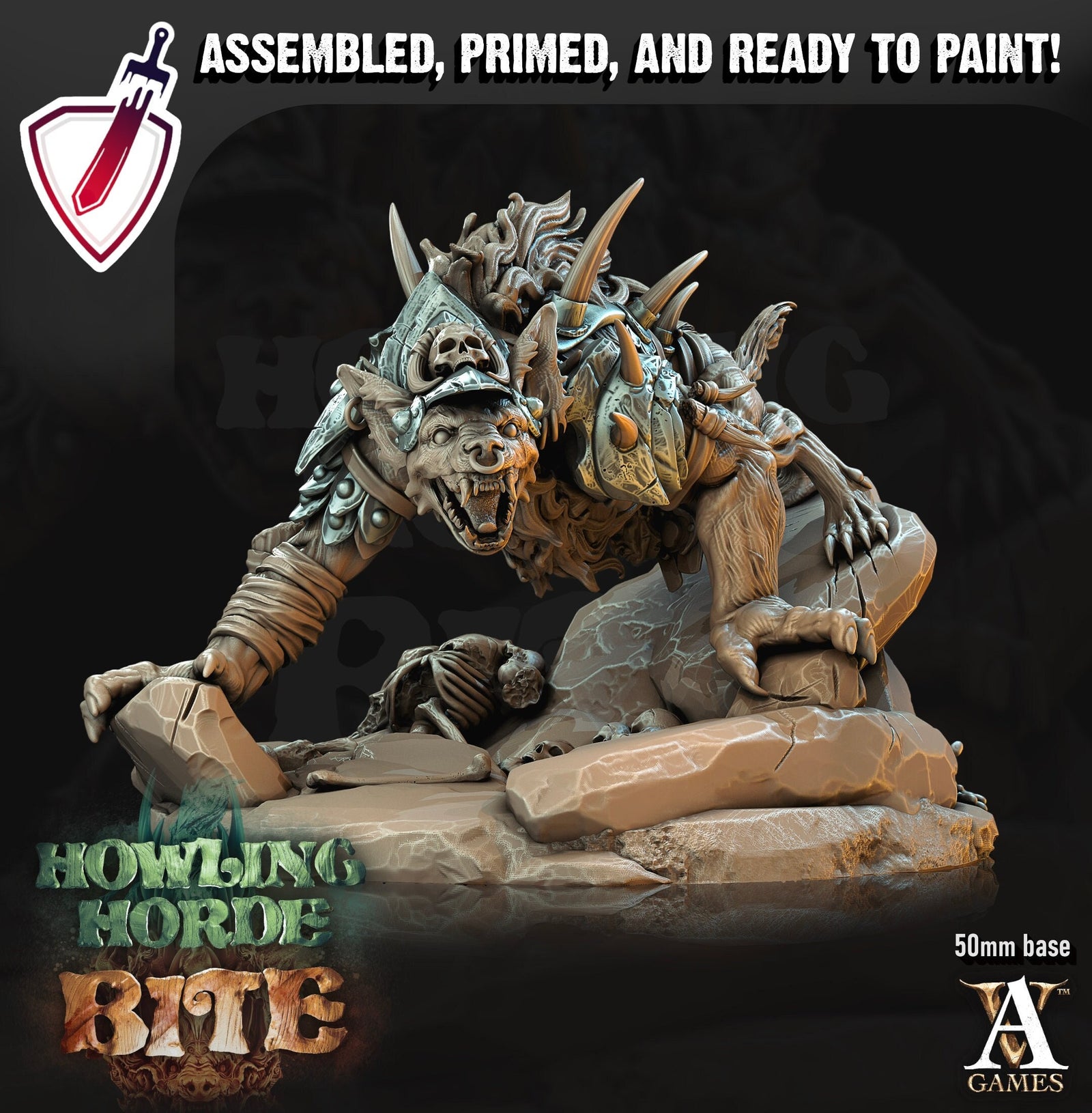 Gnoll Trackers | Miniatures by Archvillain Games | Resin Mini for Tabletop Gaming, D&D, Pathfinder, and Painting | Assembled and Primed - Brush and Battle