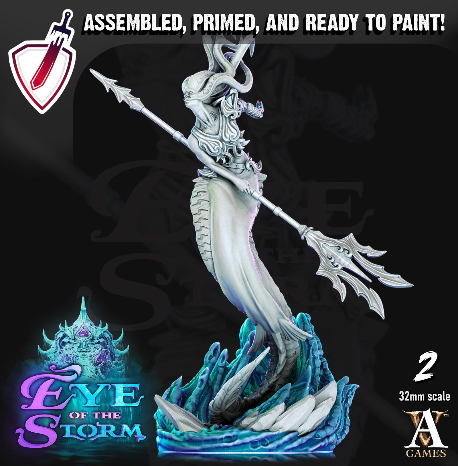 Storm Sirens | Miniatures by Archvillain Games | Resin Mini for Tabletop Gaming, D&D, Pathfinder, and Painting | Assembled and Primed - Brush and Battle