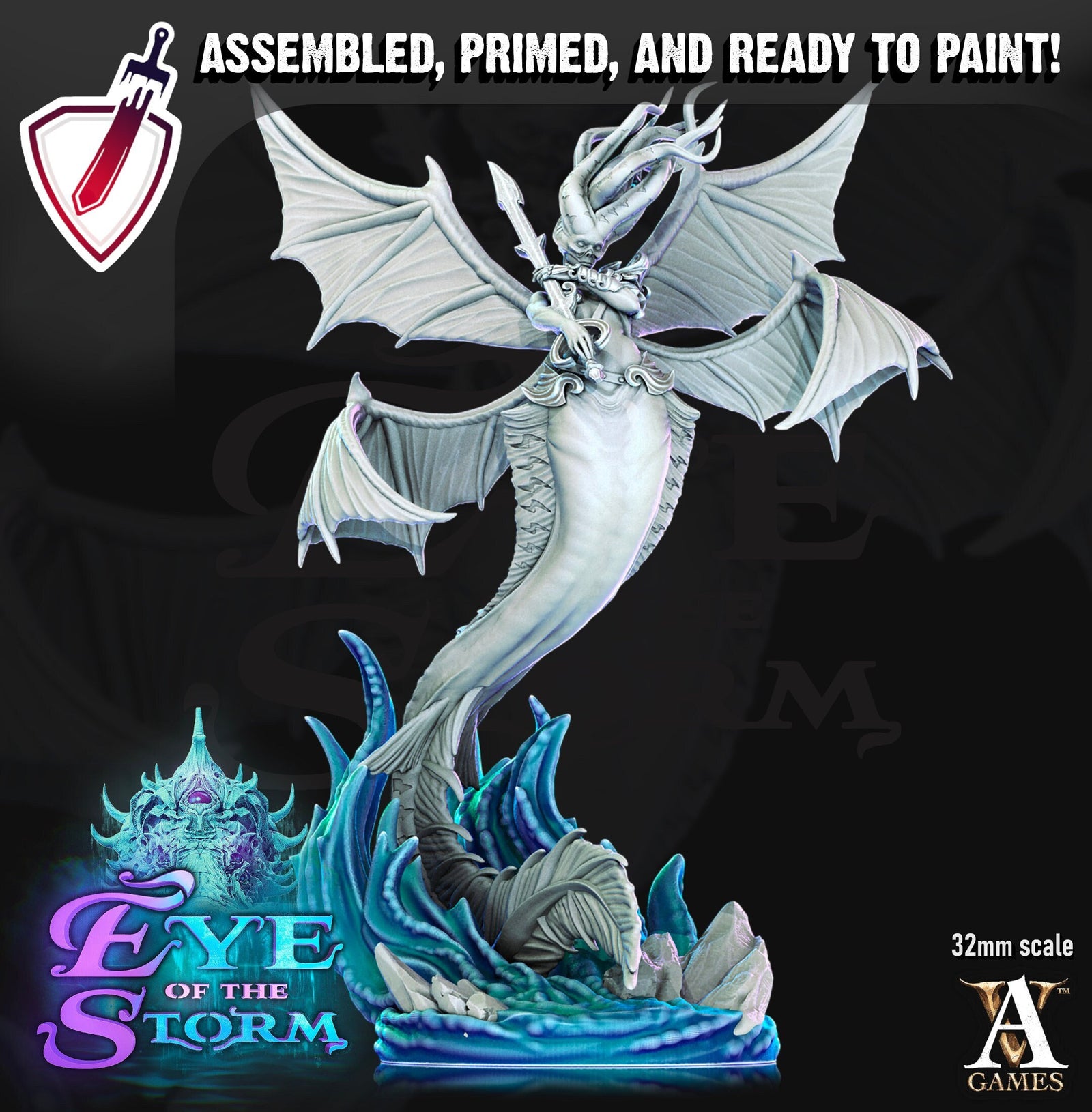 Storm Sirens | Miniatures by Archvillain Games | Resin Mini for Tabletop Gaming, D&D, Pathfinder, and Painting | Assembled and Primed - Brush and Battle