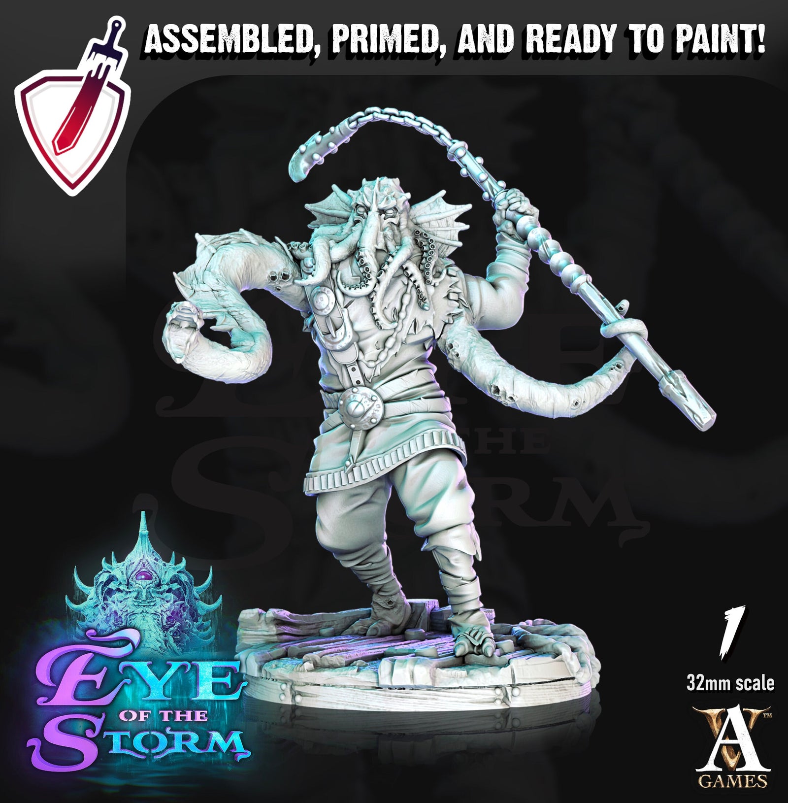 Sky Kraken Acolytes | Miniatures by Archvillain Games | Resin Mini for Tabletop Gaming, D&D, Pathfinder, and Painting | Assembled and Primed - Brush and Battle