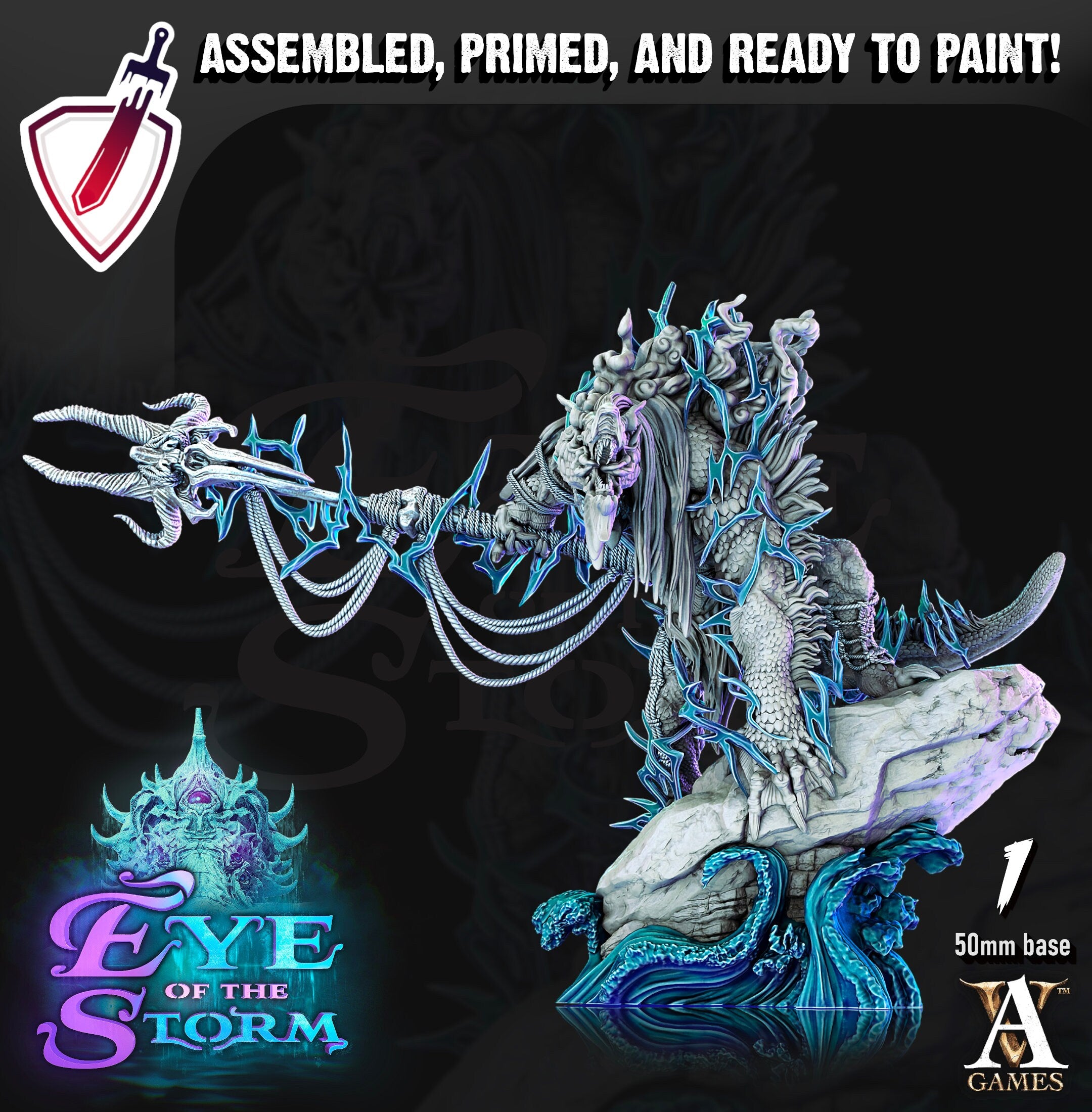 Storm Trolls | Miniatures by Archvillain Games | Resin Mini for Tabletop Gaming, D&D, Pathfinder, and Painting | Assembled and Primed - Brush and Battle
