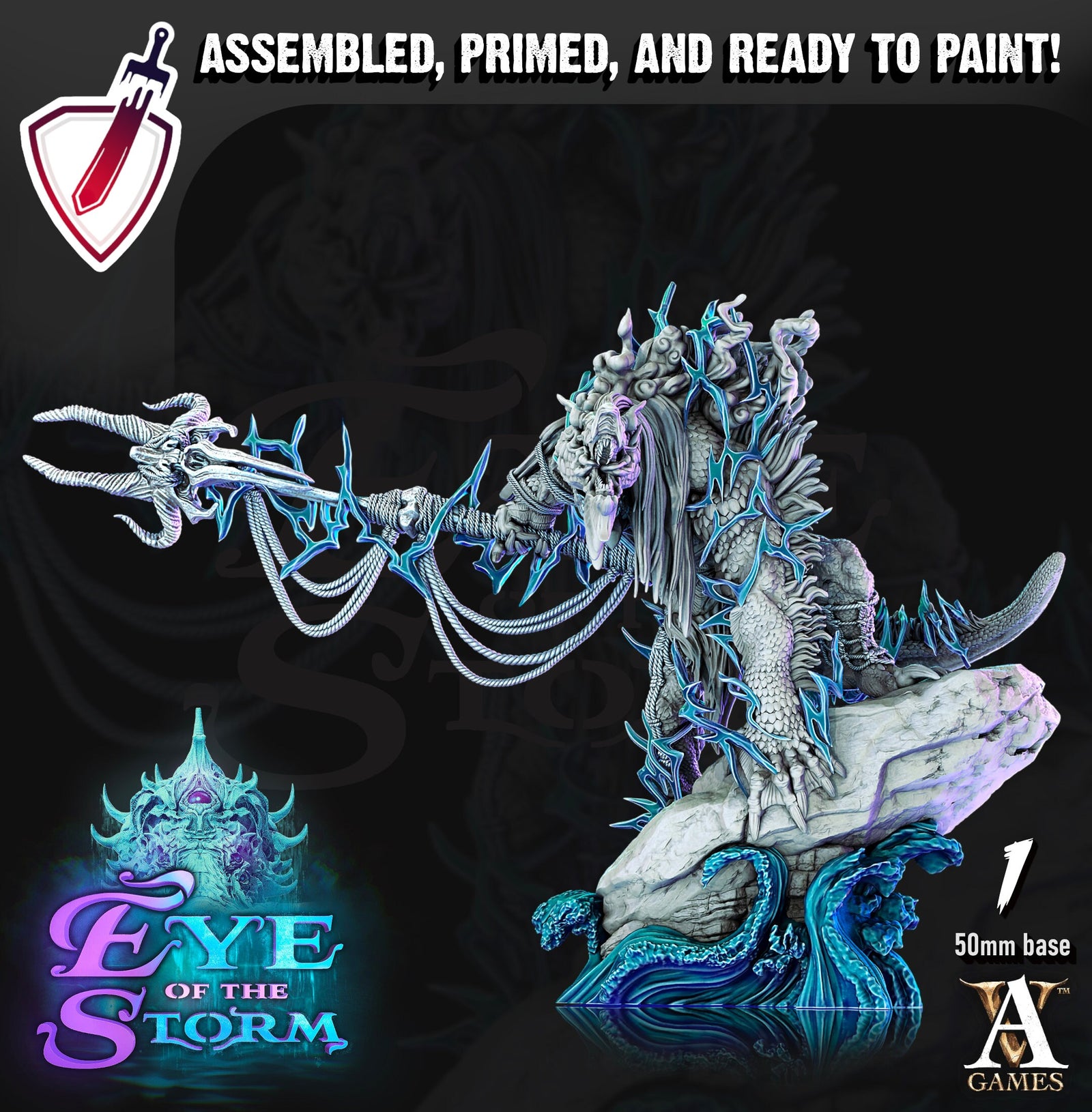 Storm Trolls | Miniatures by Archvillain Games | Resin Mini for Tabletop Gaming, D&D, Pathfinder, and Painting | Assembled and Primed - Brush and Battle