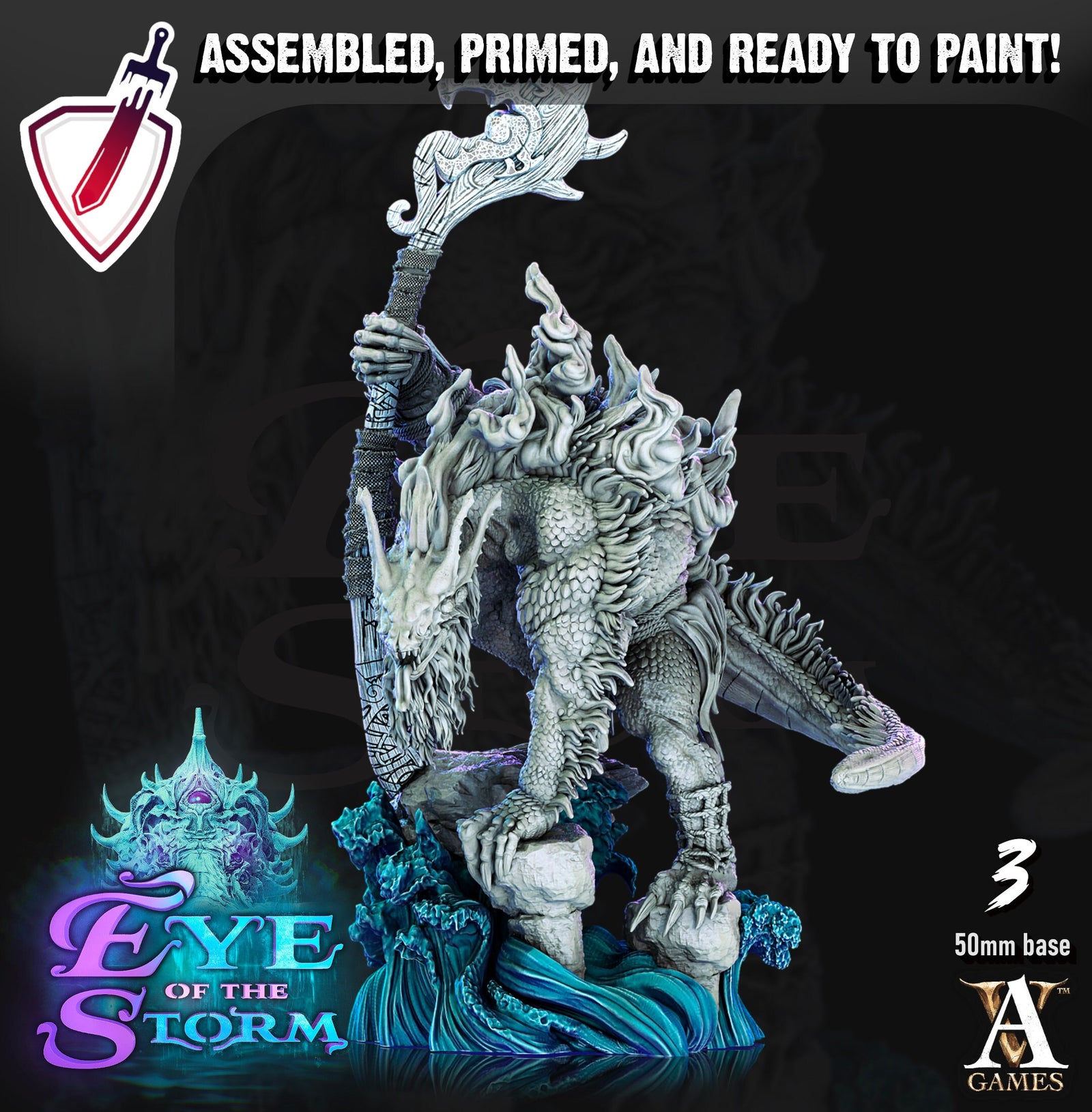 Storm Trolls | Miniatures by Archvillain Games | Resin Mini for Tabletop Gaming, D&D, Pathfinder, and Painting | Assembled and Primed - Brush and Battle