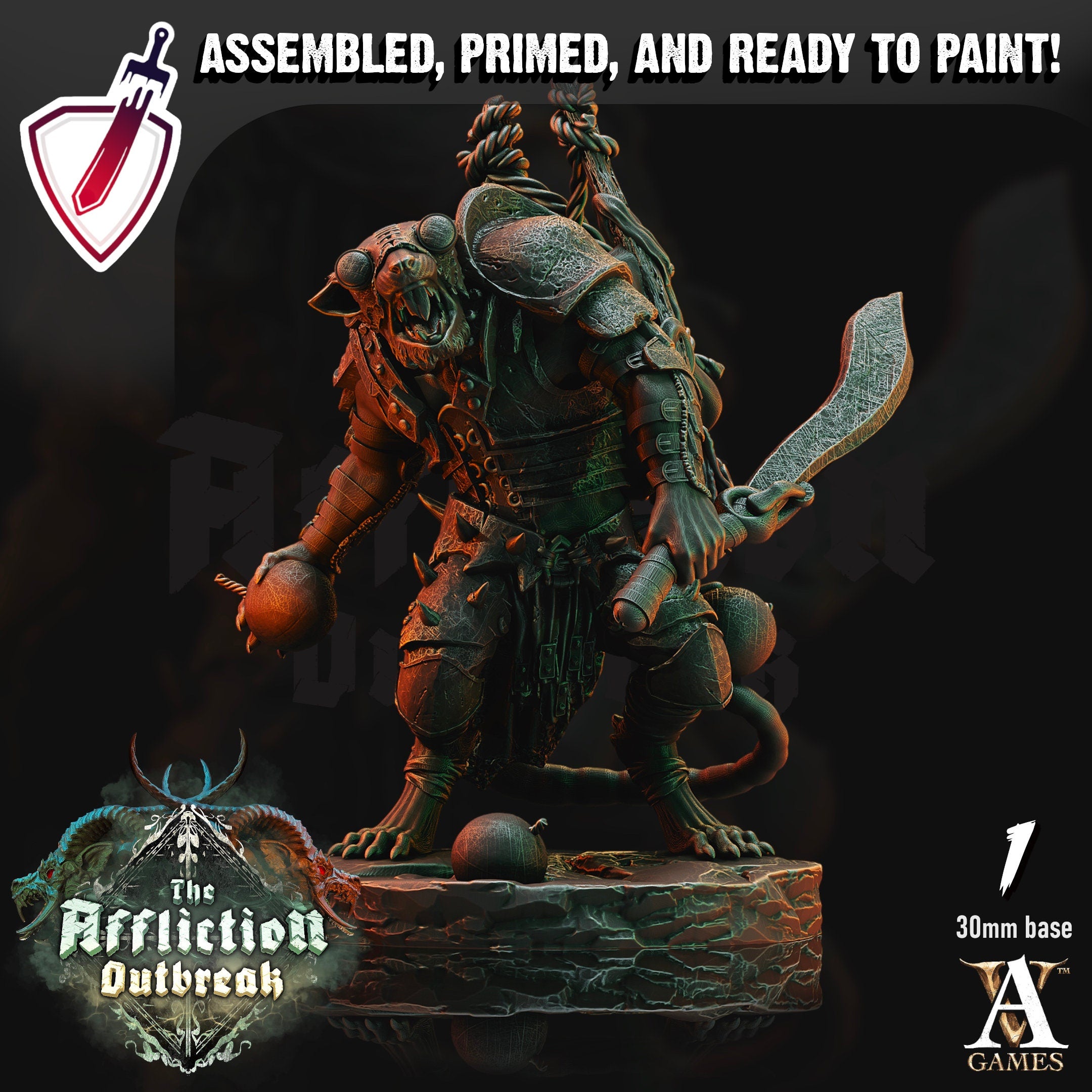 Slumrat Guerillas | Miniatures by Archvillain Games | Resin Mini for Tabletop Gaming, D&D, Pathfinder, and Painting | Assembled and Primed - Brush and Battle