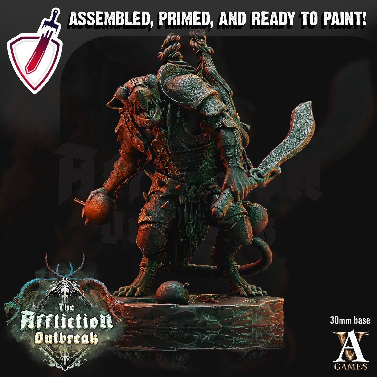 Slumrat Guerillas | Miniatures by Archvillain Games | Resin Mini for Tabletop Gaming, D&D, Pathfinder, and Painting | Assembled and Primed - Brush and Battle