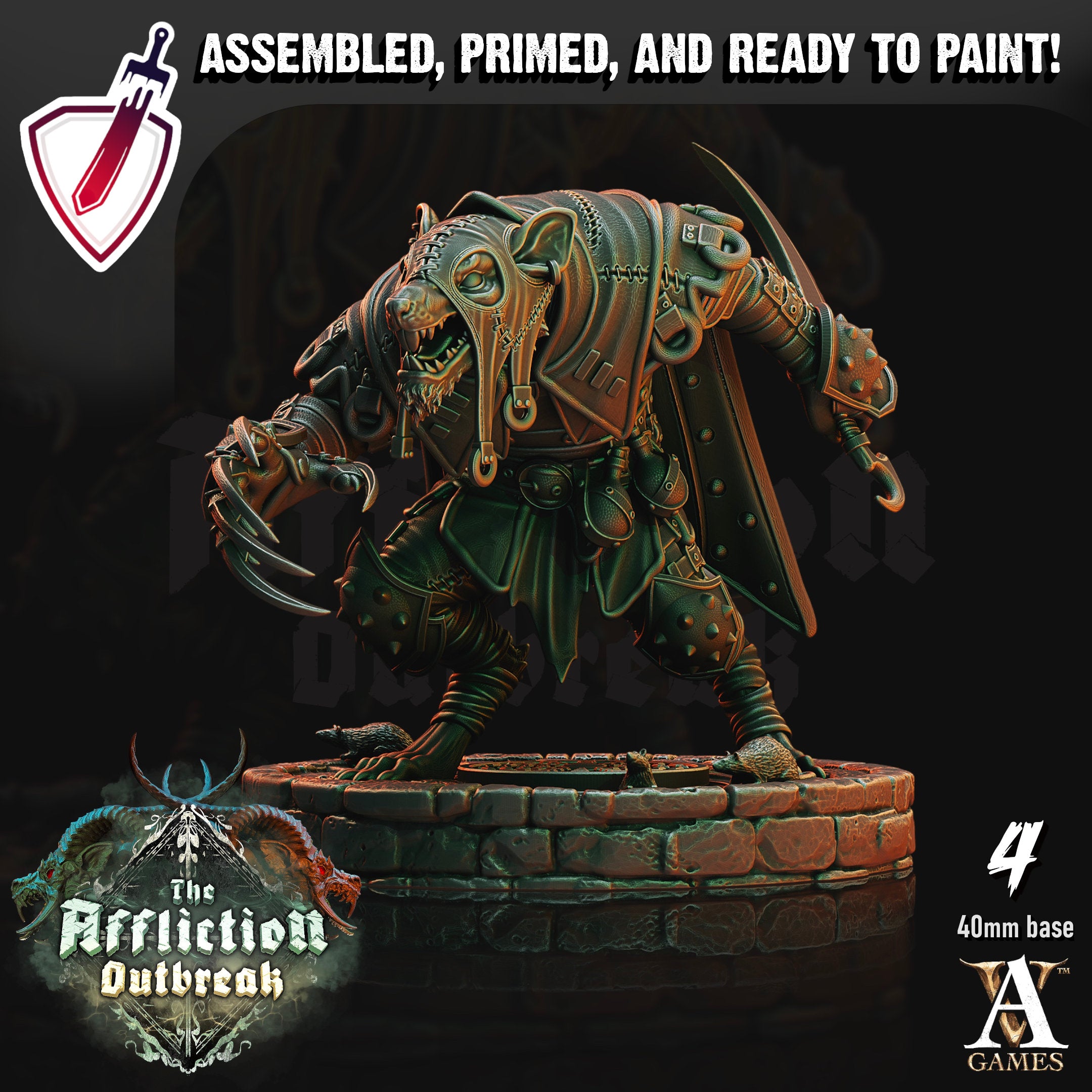 Shadow Molars | Miniatures by Archvillain Games | Resin Mini for Tabletop Gaming, D&D, Pathfinder, and Painting | Assembled and Primed - Brush and Battle