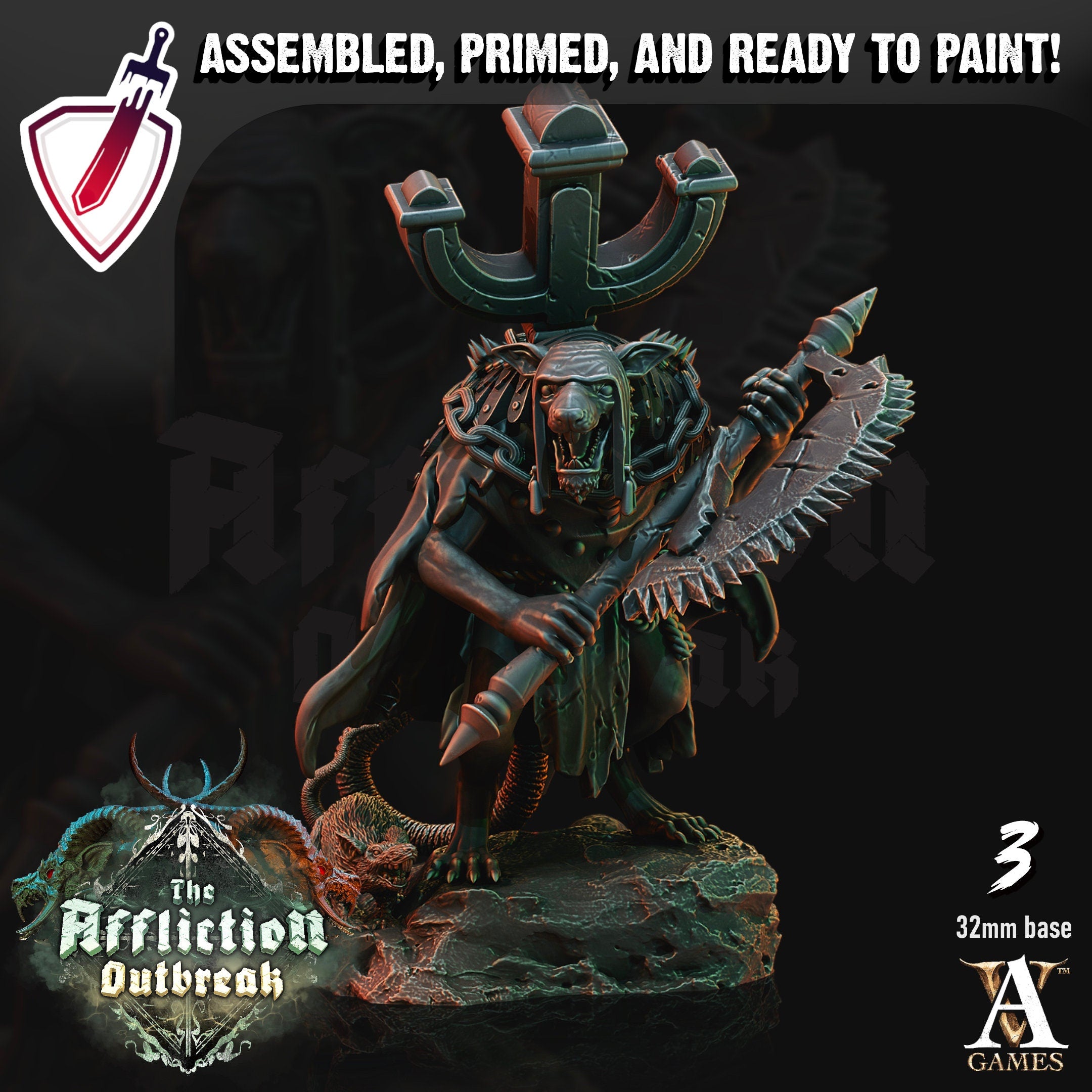 Plague Chanters | Miniatures by Archvillain Games | Resin Mini for Tabletop Gaming, D&D, Pathfinder, and Painting | Assembled and Primed - Brush and Battle