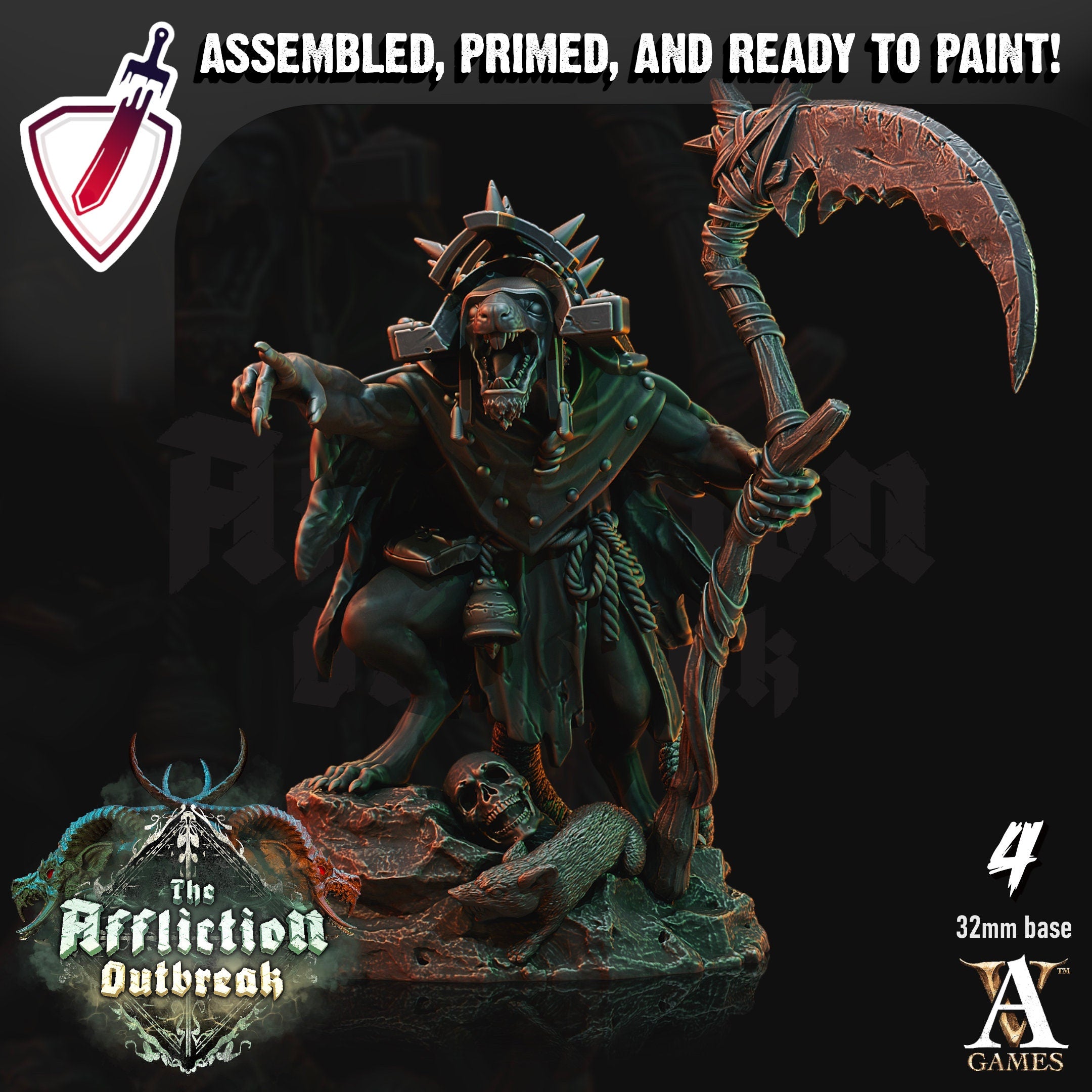 Plague Chanters | Miniatures by Archvillain Games | Resin Mini for Tabletop Gaming, D&D, Pathfinder, and Painting | Assembled and Primed - Brush and Battle