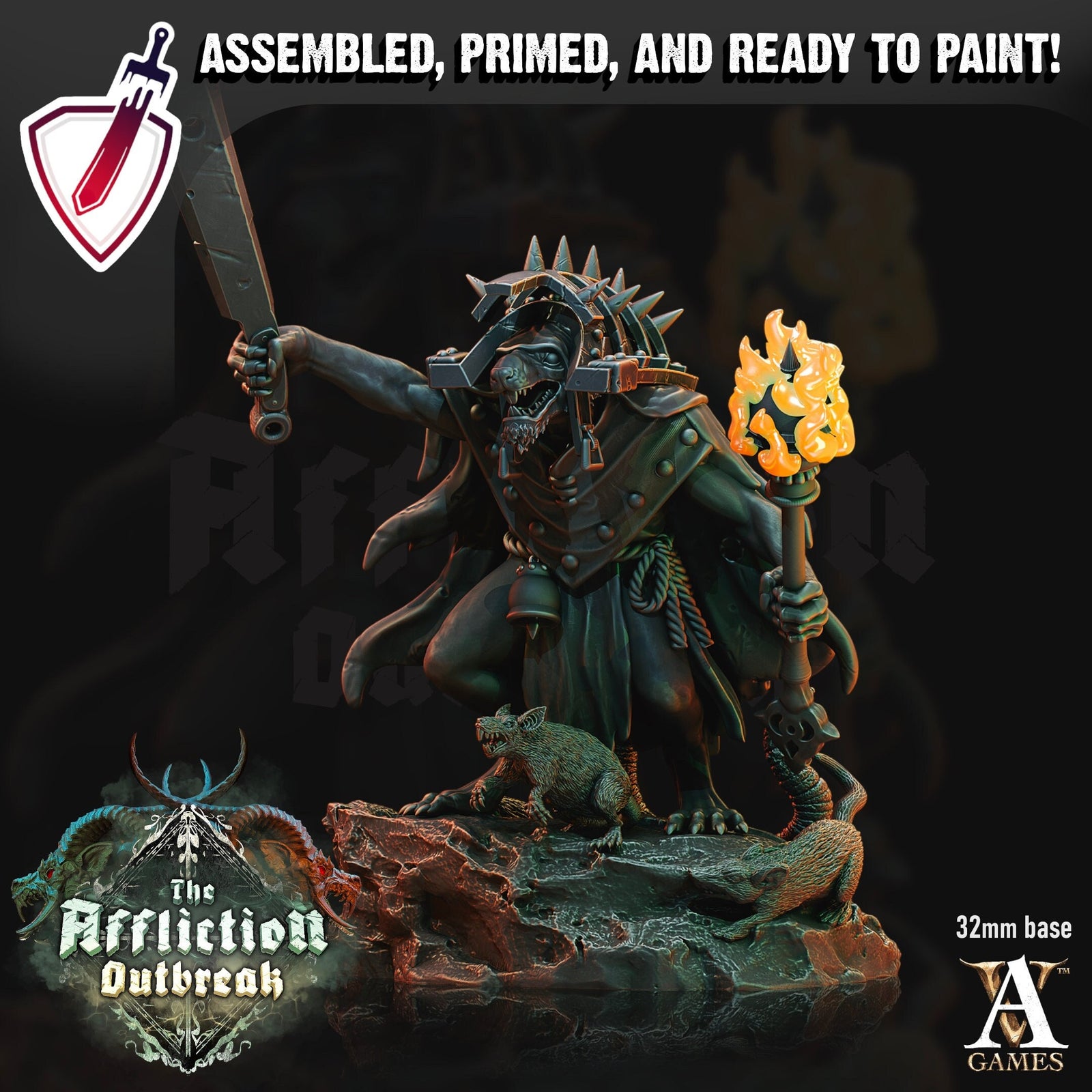 Plague Chanters | Miniatures by Archvillain Games | Resin Mini for Tabletop Gaming, D&D, Pathfinder, and Painting | Assembled and Primed - Brush and Battle