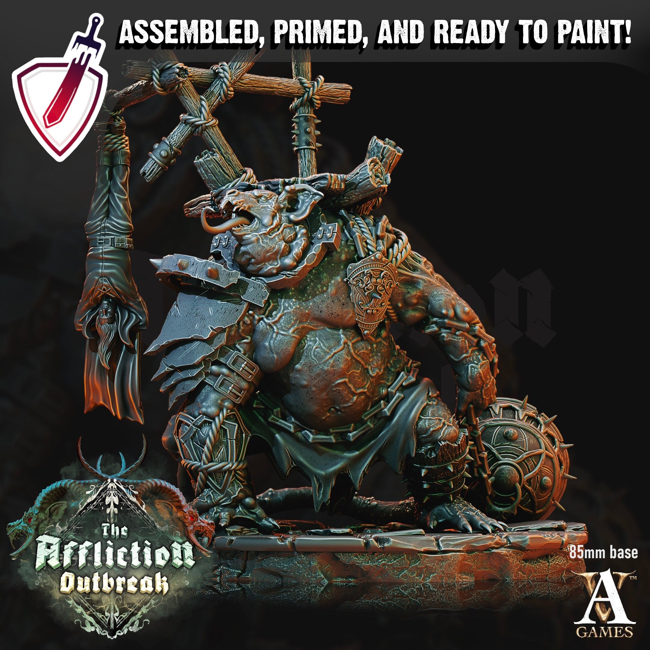 Gallows Rat | (Large) Miniature by Archvillain Games | For Tabletop Gaming, D&D, Pathfinder, Wargames, and Painting | Assembled and Primed - Brush and Battle
