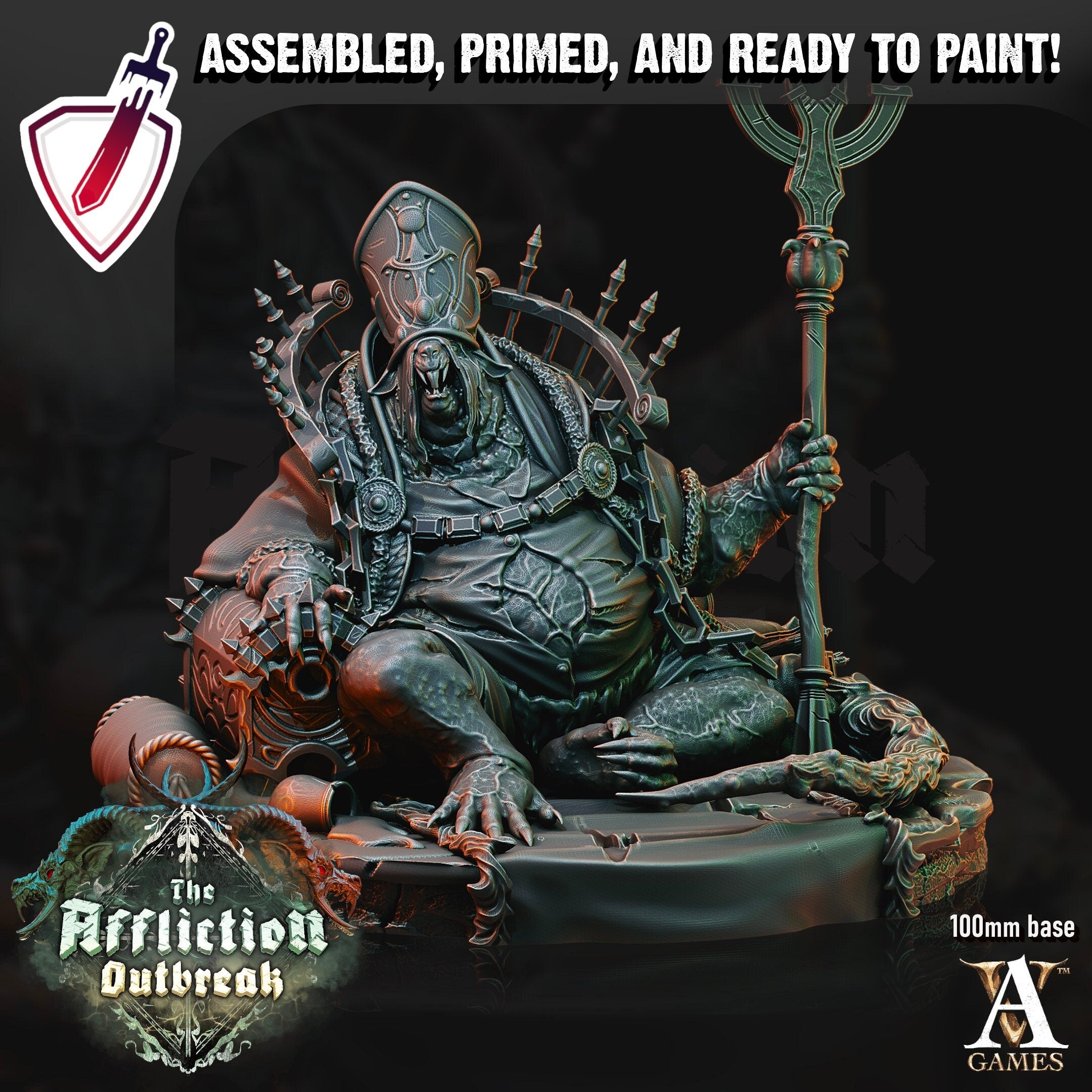 Rat Bishop | (Large) Miniature by Archvillain Games | For Tabletop Gaming, D&D, Pathfinder, Wargames, and Painting | Assembled and Primed - Brush and Battle