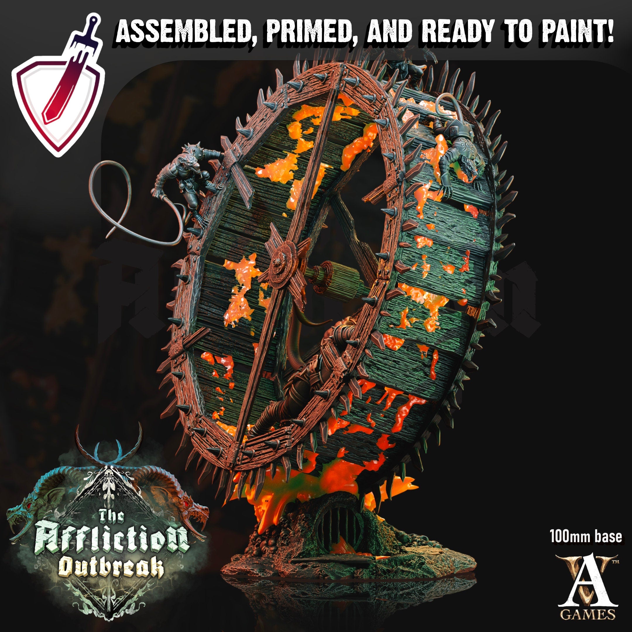 The Wheel | (Massive) Miniature by Archvillain Games | For Tabletop Gaming, D&D, Pathfinder, Wargames, and Painting | Assembled and Primed - Brush and Battle