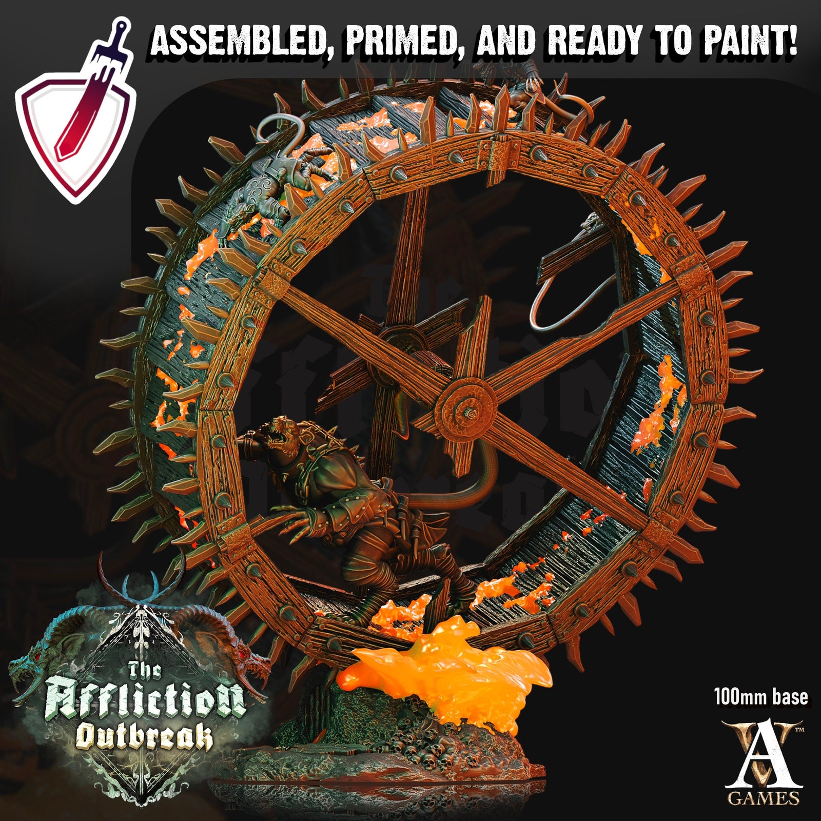The Wheel | (Massive) Miniature by Archvillain Games | For Tabletop Gaming, D&D, Pathfinder, Wargames, and Painting | Assembled and Primed - Brush and Battle