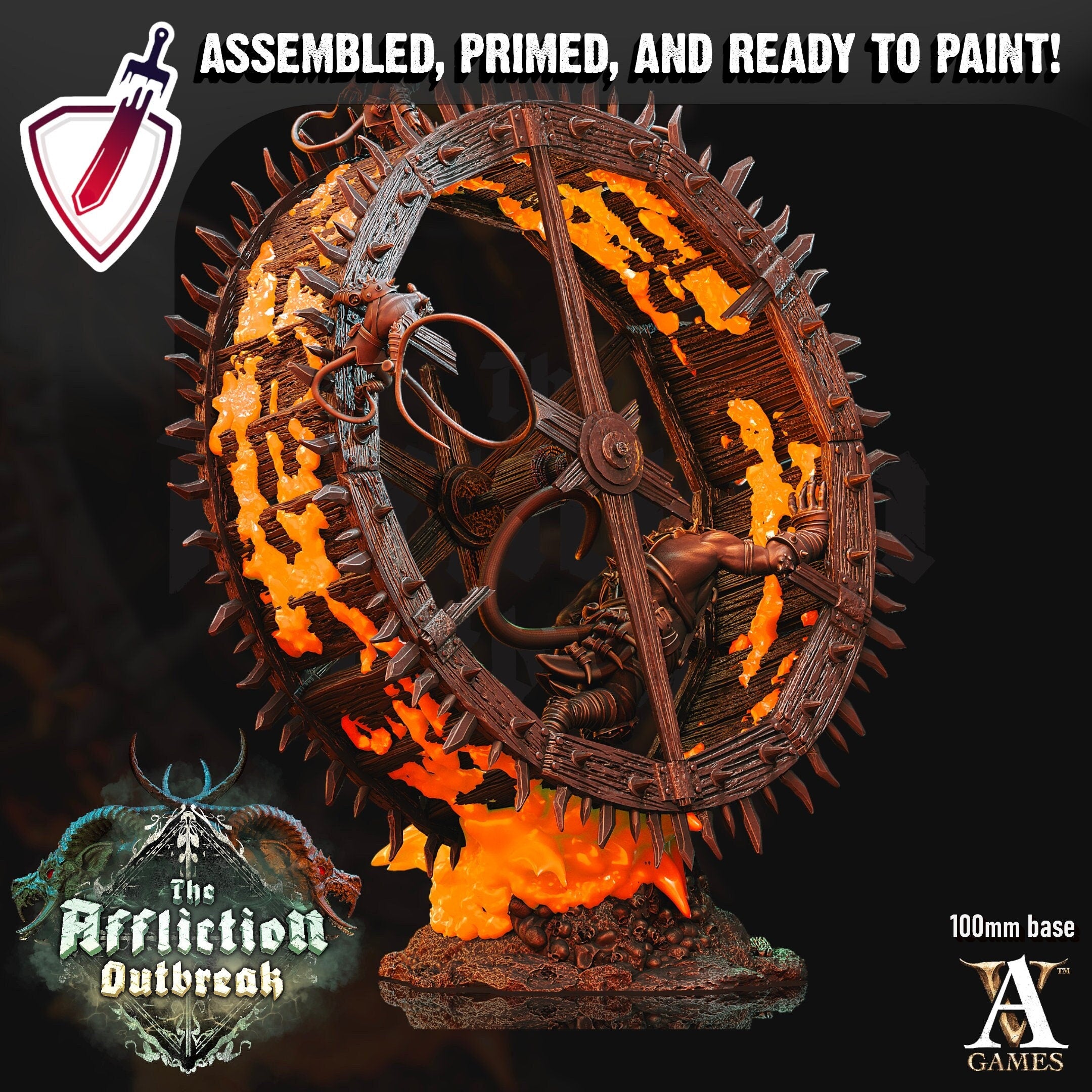 The Wheel | (Massive) Miniature by Archvillain Games | For Tabletop Gaming, D&D, Pathfinder, Wargames, and Painting | Assembled and Primed - Brush and Battle
