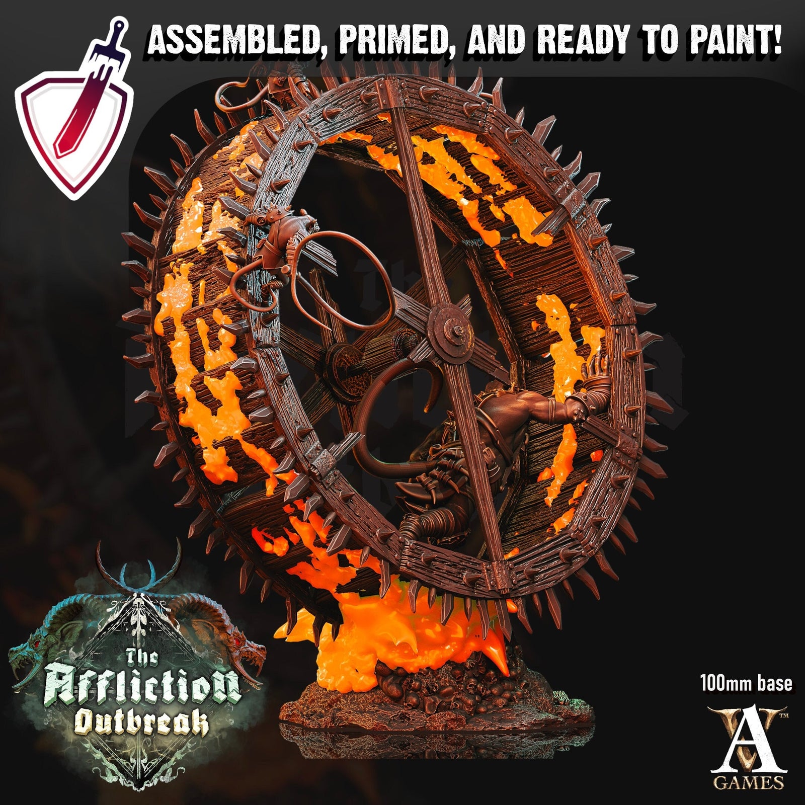 The Wheel | (Massive) Miniature by Archvillain Games | For Tabletop Gaming, D&D, Pathfinder, Wargames, and Painting | Assembled and Primed - Brush and Battle