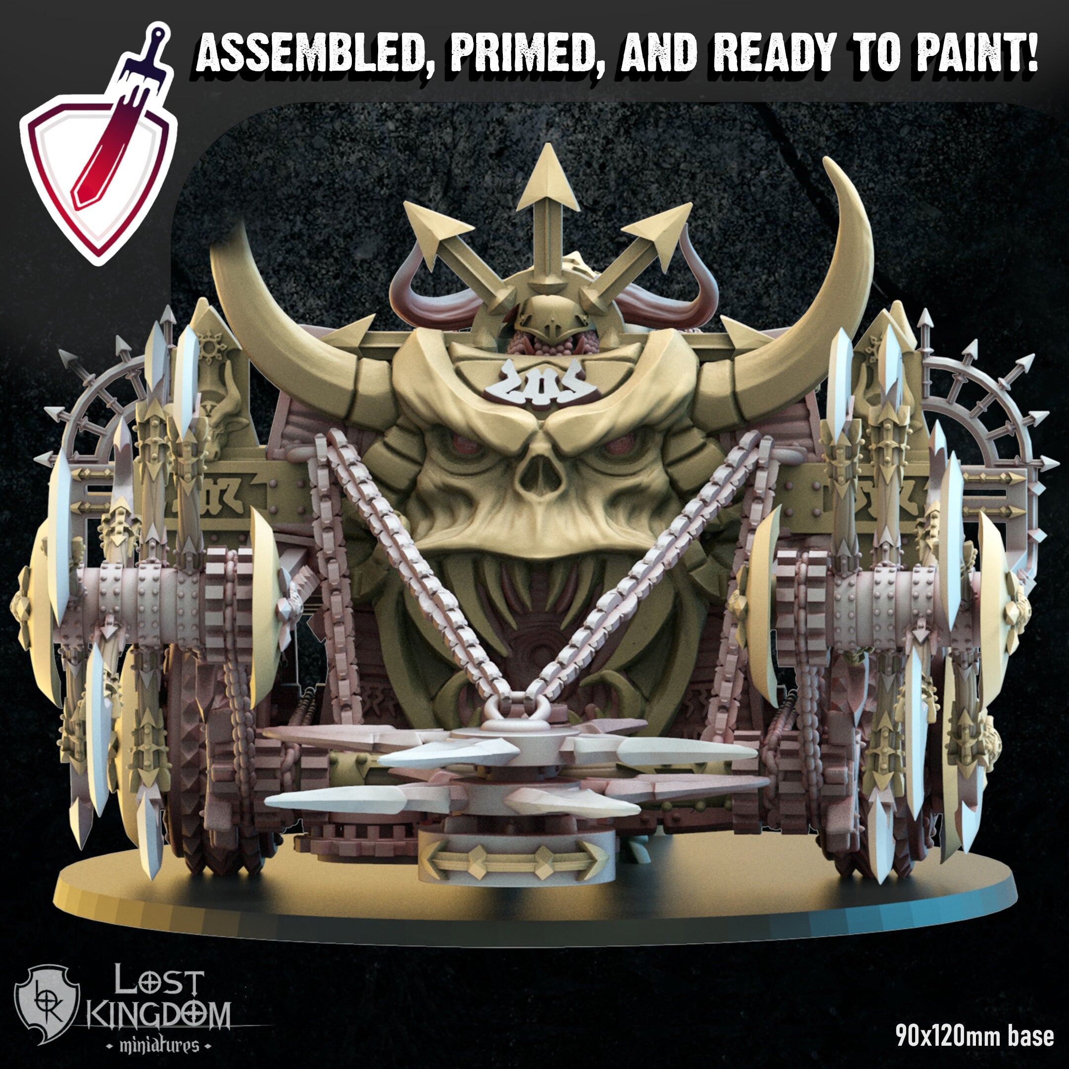 Swirler Assault Vehicle | Miniature by Lost Kingdom | Resin Mini For Tabletop Gaming, D&D, Pathfinder, Wargames, Painting | Assembled+Primed - Brush and Battle