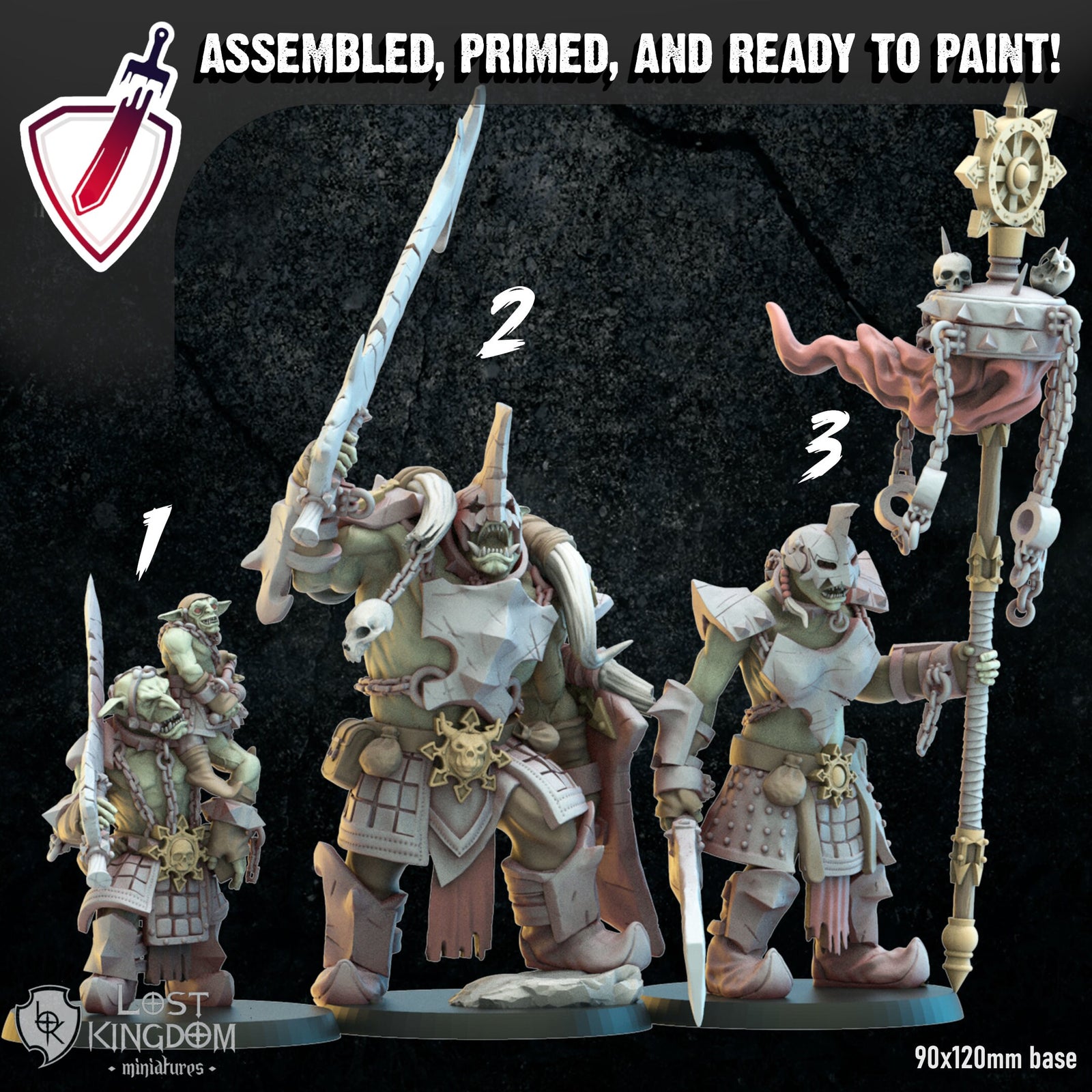 Urk Slaves CG | Miniatures by Lost Kingdom | Resin Mini For Tabletop Gaming, D&D, Pathfinder, Wargames, and Painting | Assembled and Primed - Brush and Battle