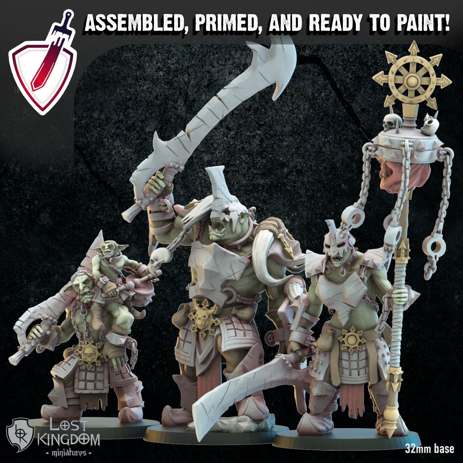 Urk Slaves CG | Miniatures by Lost Kingdom | Resin Mini For Tabletop Gaming, D&D, Pathfinder, Wargames, and Painting | Assembled and Primed - Brush and Battle