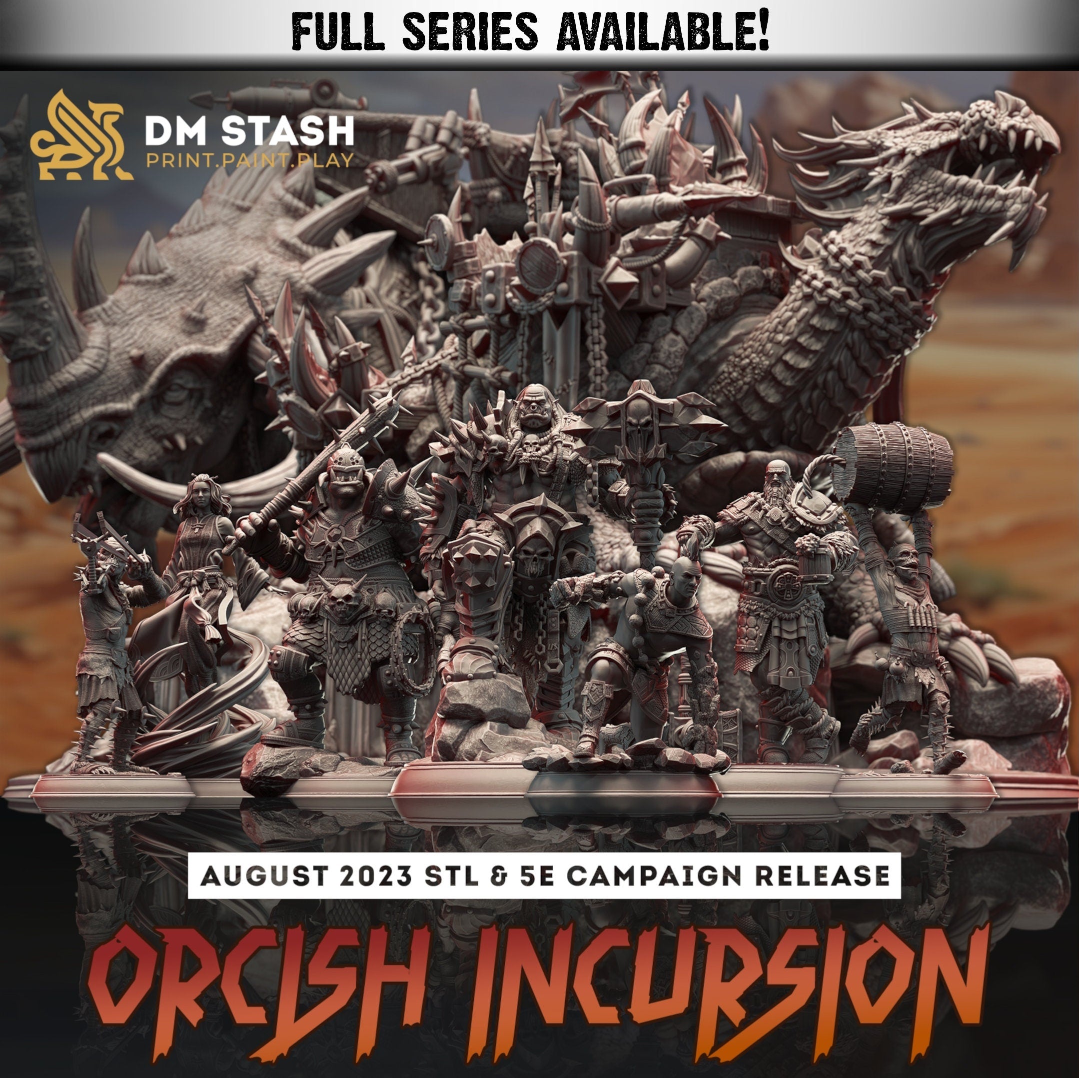 Bruz the Basher | Miniature by DM Stash | Resin Mini For Tabletop Gaming, D&D, Pathfinder, and Painting | Assembled and Primed - Brush and Battle