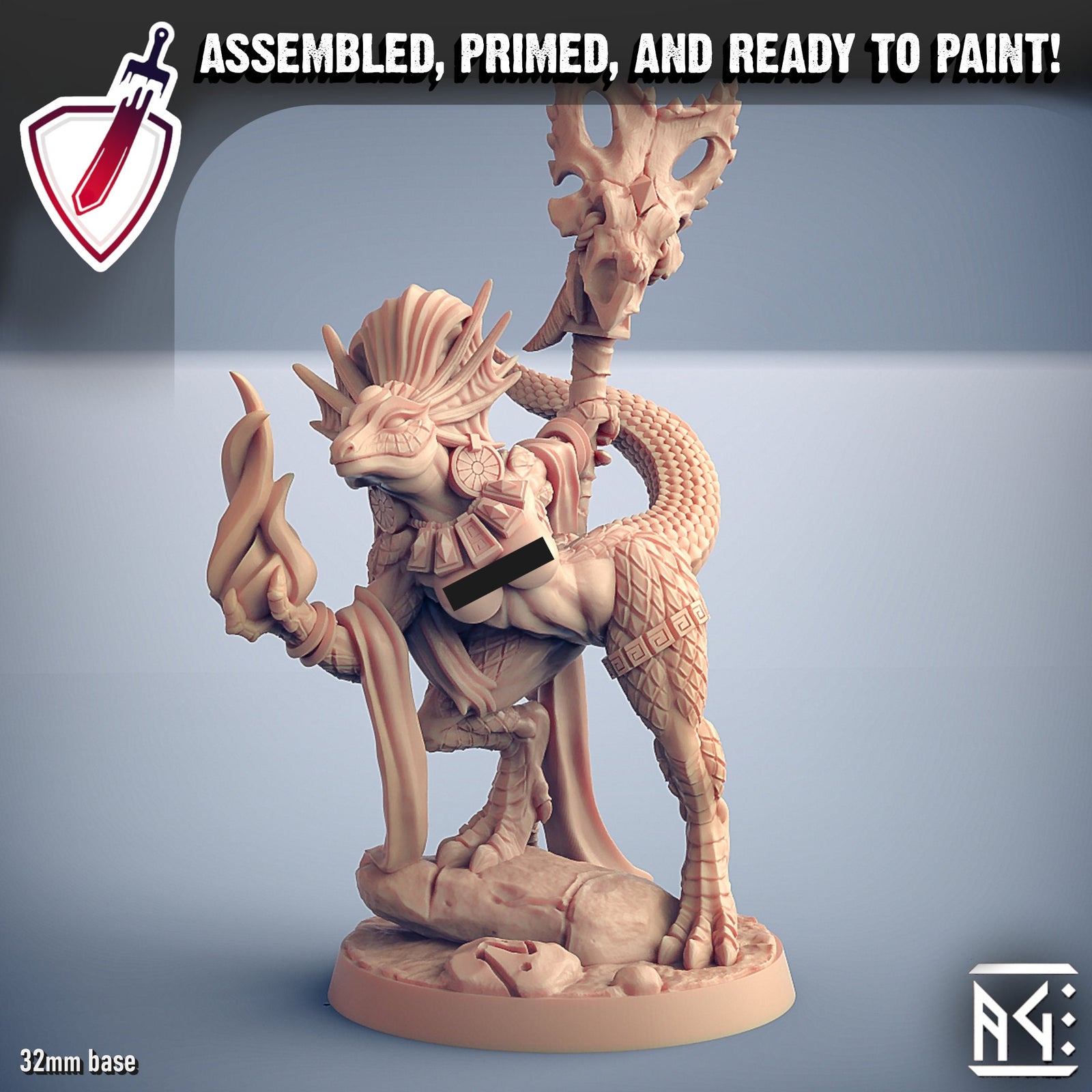 Coaxoch the Duchess Pinup | Miniature by Artisan Guild | Resin Mini for Tabletop Gaming, D&D, Pathfinder, Painting | Assembled and Primed - Brush and Battle