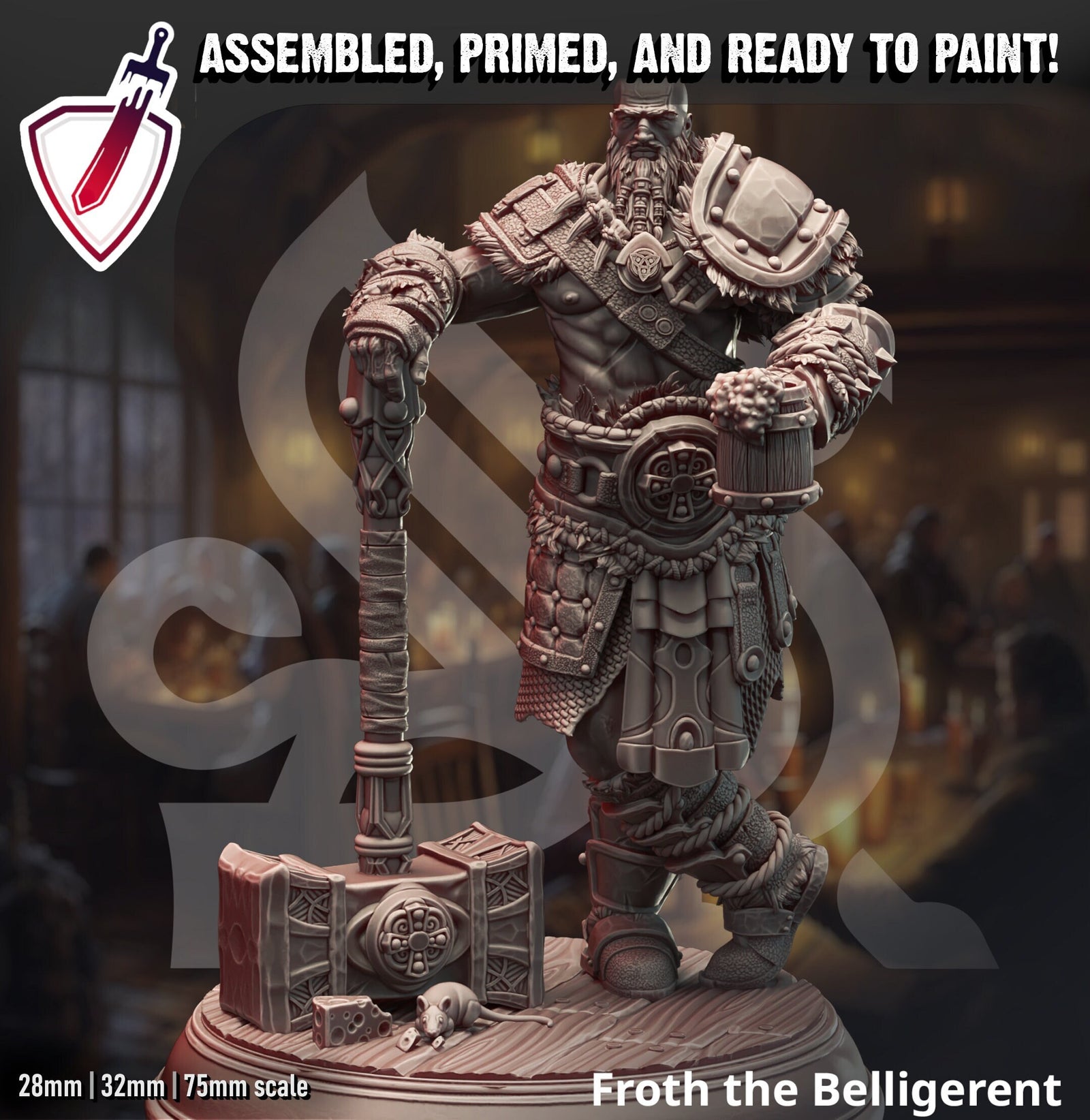 Froth the Belligerent | Miniature by DM Stash | Resin Mini For Tabletop Gaming, D&D, Pathfinder, and Painting | Assembled and Primed - Brush and Battle