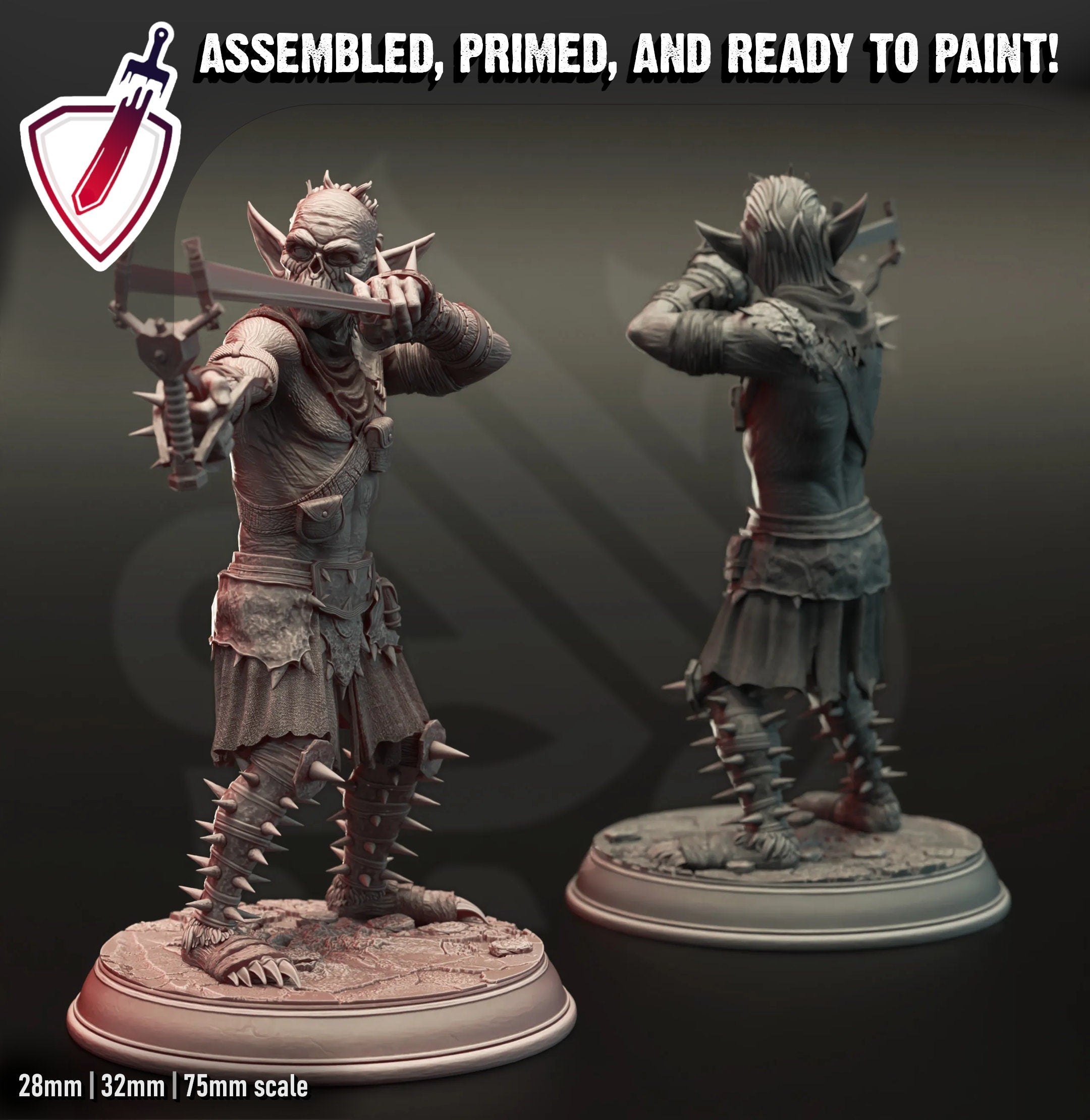 Gobz of War | Miniatures by DM Stash | Resin Mini For Tabletop Gaming, D&D, Pathfinder, and Painting | Assembled and Primed - Brush and Battle