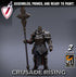 Templar Infantry - Scepter | Miniatures by Lord of the Print | Resin Mini for Tabletop Gaming, D&D, Pathfinder, Painting | Assembled+Primed - Brush and Battle