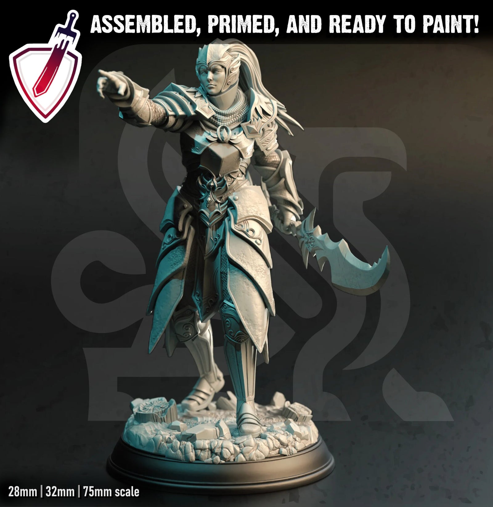 Cyrindeth – Marshall Vanguard | Miniature by DM Stash | Resin Mini For Tabletop Gaming, D&D, Pathfinder, and Painting | Assembled and Primed - Brush and Battle