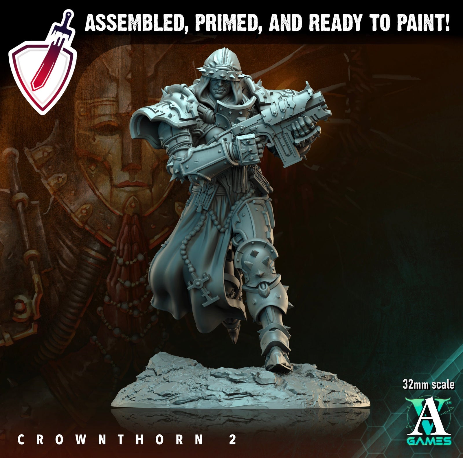 Crownthorn | Miniatures by Archvillain Games | Resin Mini for Tabletop Gaming, D&D, Wargaming, and Painting | Assembled and Primed - Brush and Battle
