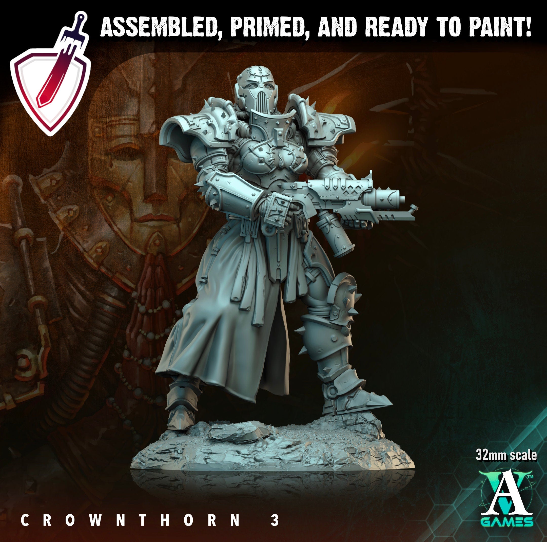 Crownthorn | Miniatures by Archvillain Games | Resin Mini for Tabletop Gaming, D&D, Wargaming, and Painting | Assembled and Primed - Brush and Battle