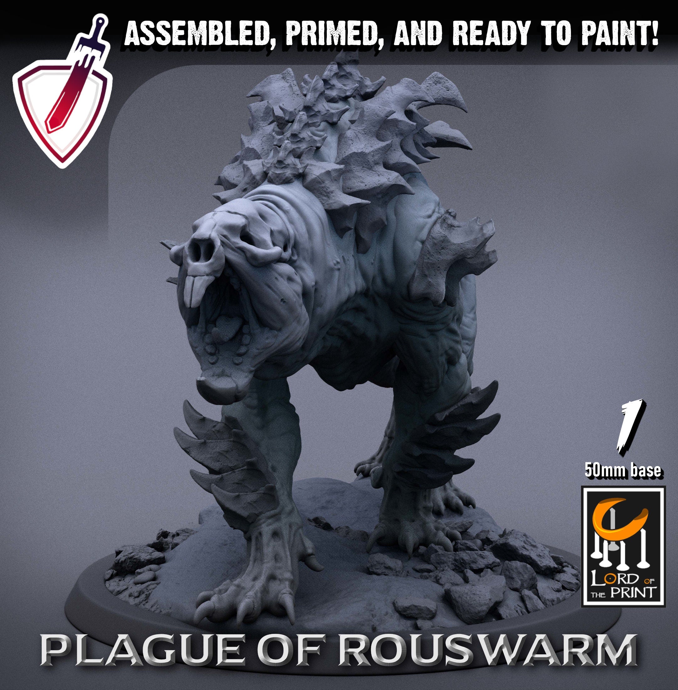 Wild Plague Rats | Miniatures by Lord of the Print | Resin Mini for Tabletop Gaming, D&D, Pathfinder, and Painting | Assembled and Primed - Brush and Battle