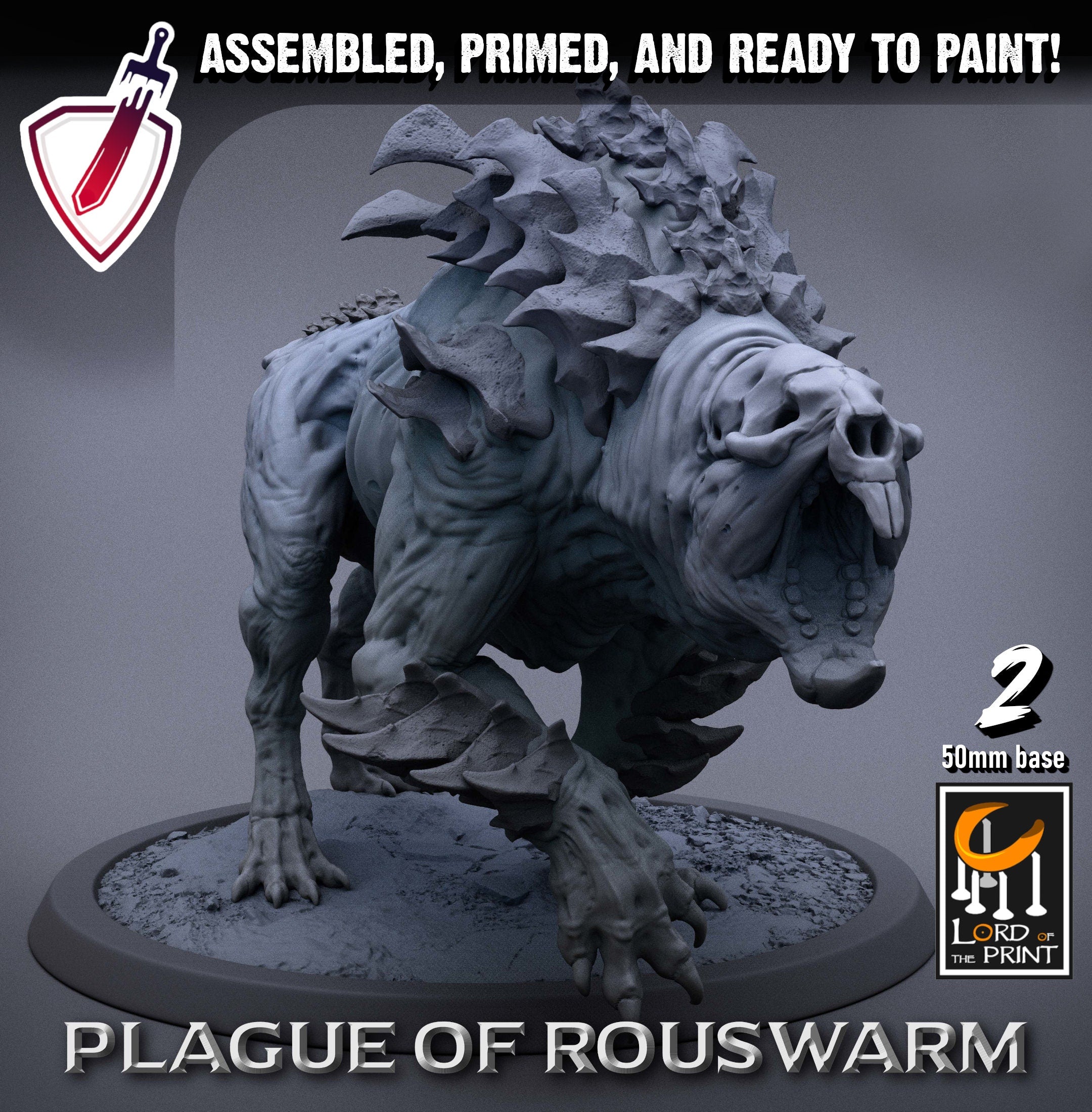 Wild Plague Rats | Miniatures by Lord of the Print | Resin Mini for Tabletop Gaming, D&D, Pathfinder, and Painting | Assembled and Primed - Brush and Battle