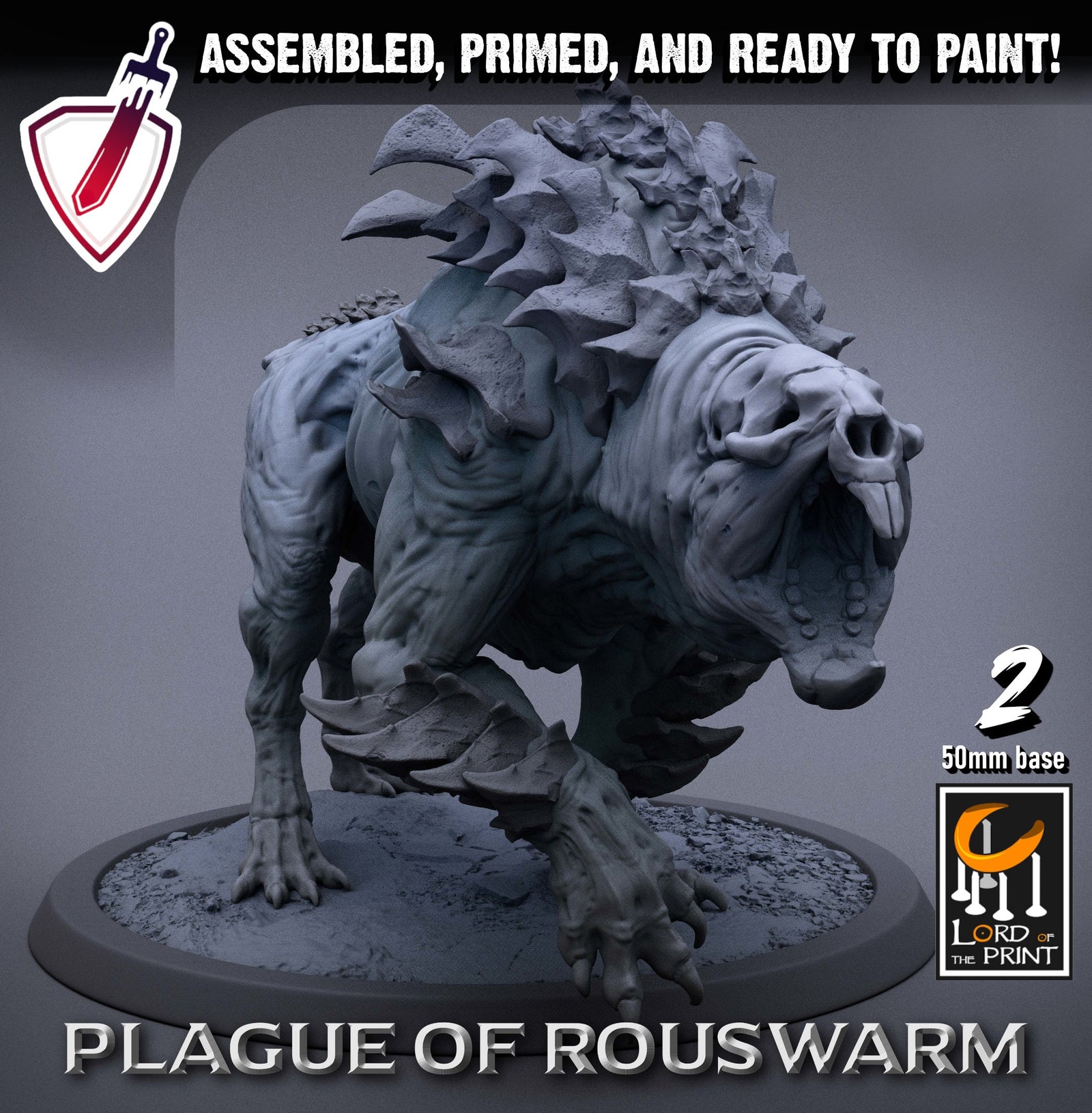 Wild Plague Rats | Miniatures by Lord of the Print | Resin Mini for Tabletop Gaming, D&D, Pathfinder, and Painting | Assembled and Primed - Brush and Battle
