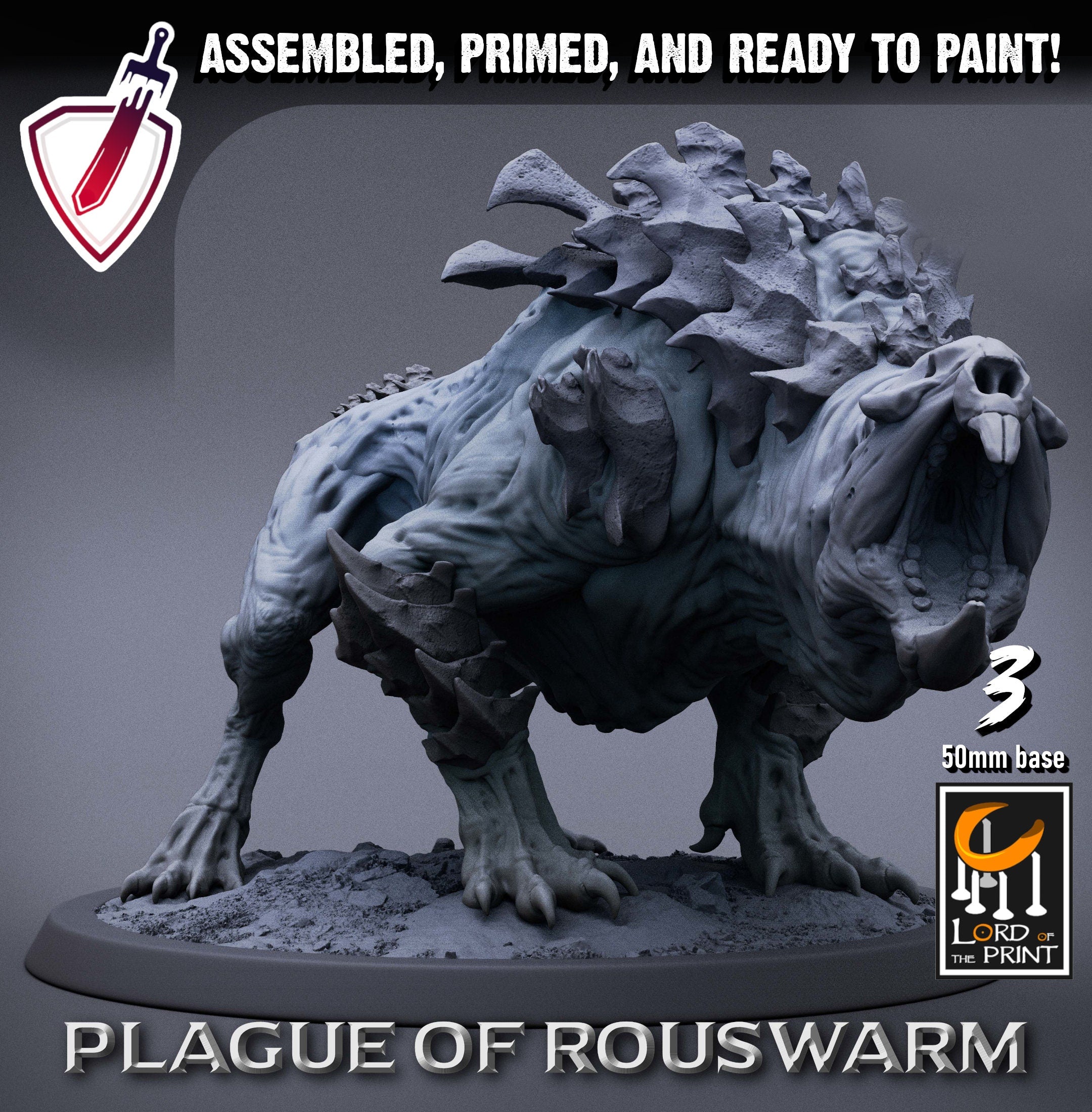 Wild Plague Rats | Miniatures by Lord of the Print | Resin Mini for Tabletop Gaming, D&D, Pathfinder, and Painting | Assembled and Primed - Brush and Battle