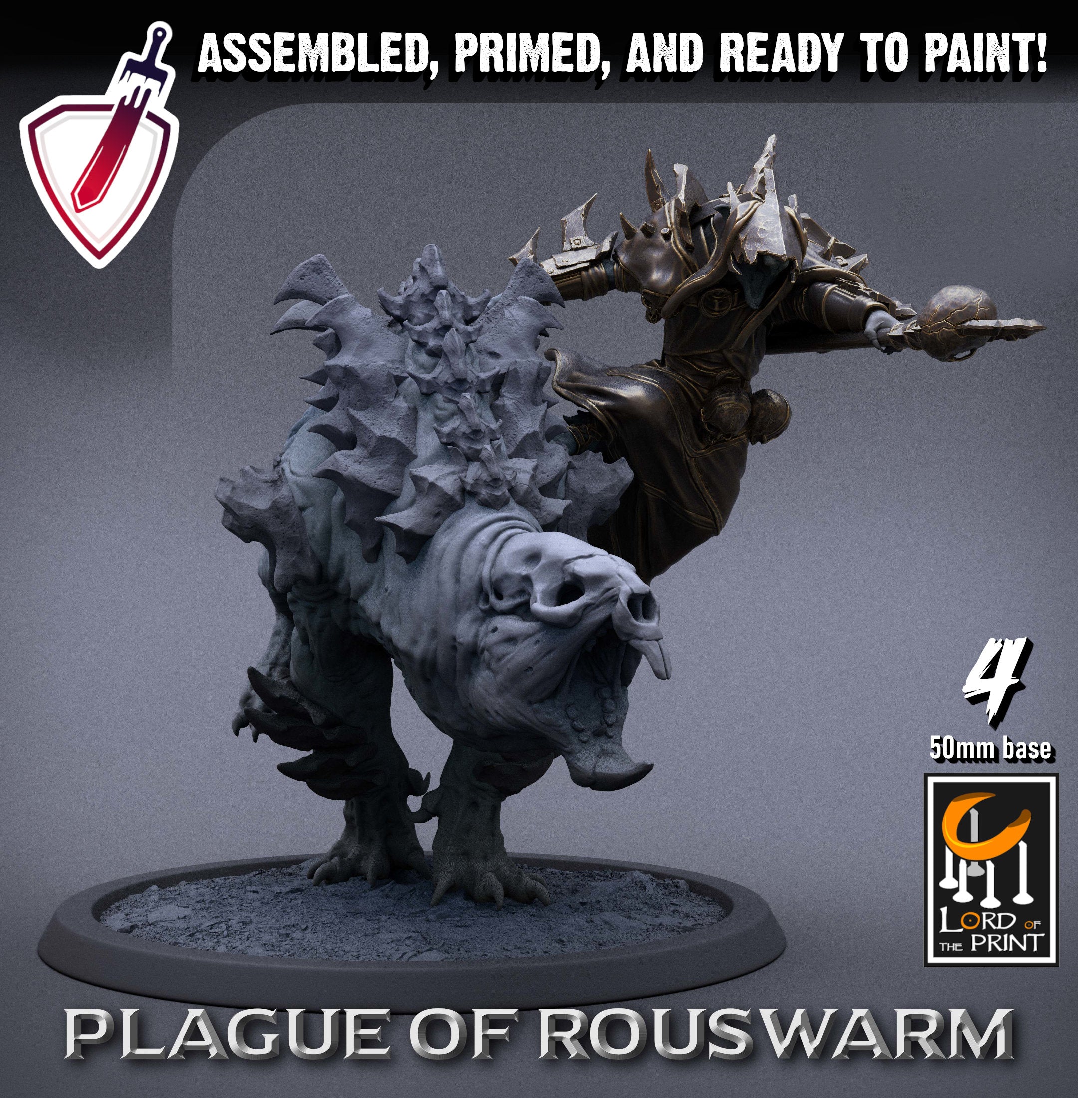 Rat Riders | Miniatures by Lord of the Print | Resin Mini for Tabletop Gaming, D&D, Pathfinder, and Painting | Assembled and Primed - Brush and Battle