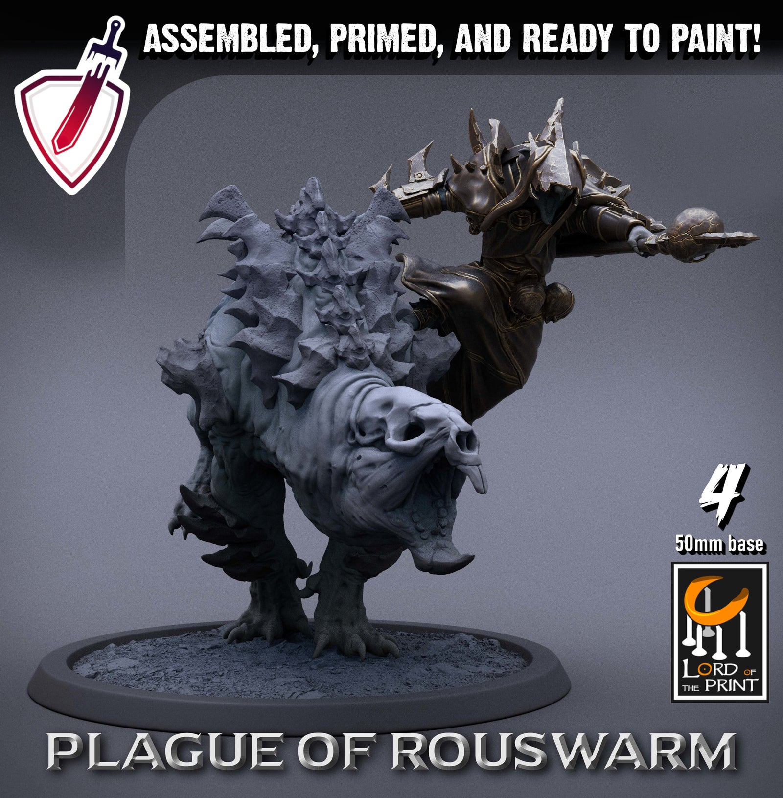 Rat Riders | Miniatures by Lord of the Print | Resin Mini for Tabletop Gaming, D&D, Pathfinder, and Painting | Assembled and Primed - Brush and Battle