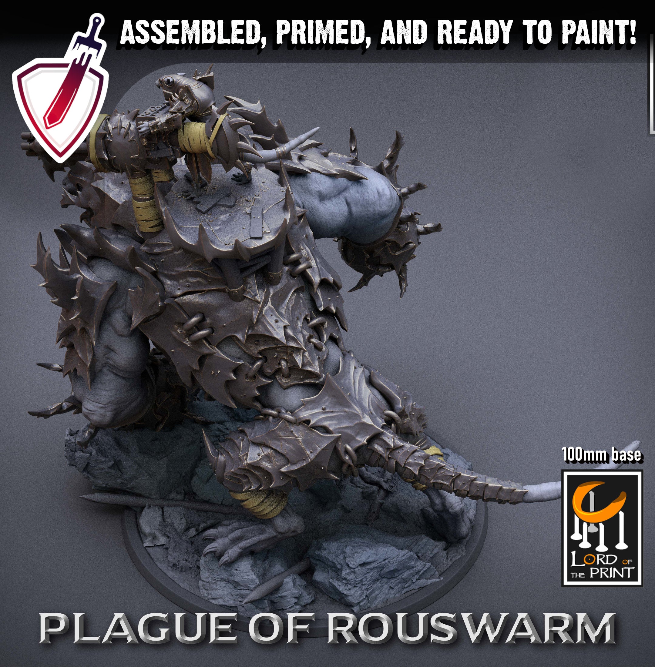 Trakch The Towering | (Massive) Miniature by Lord of the Print | For Tabletop Gaming, D&D, Pathfinder, and Painting | Assembled and Primed - Brush and Battle