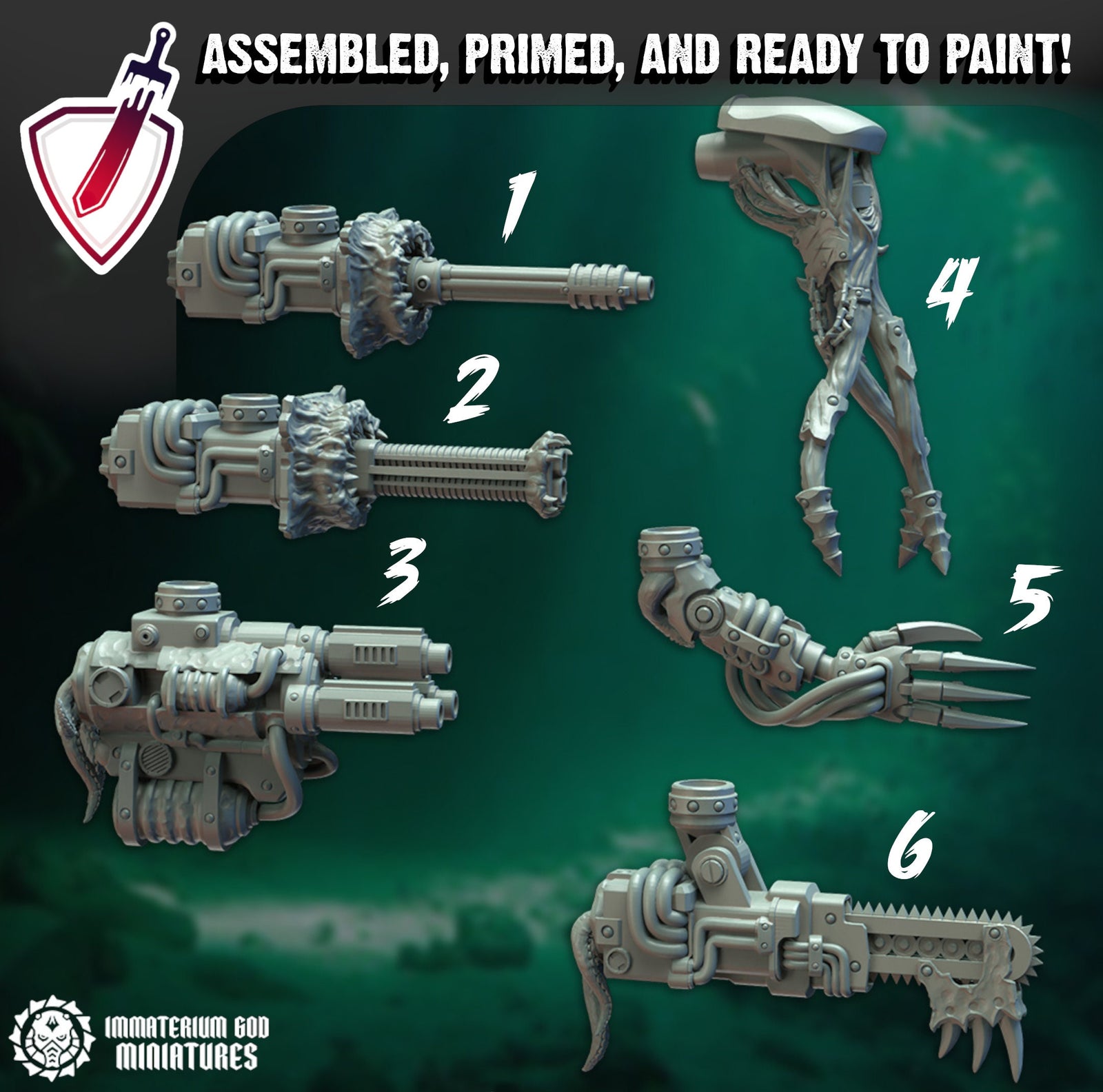 Abyssal Knight | Two Sizes | Miniature by Immaterium God | Resin Mini for Tabletop Gaming, D&D, Wargaming, Painting | Assembled and Primed - Brush and Battle